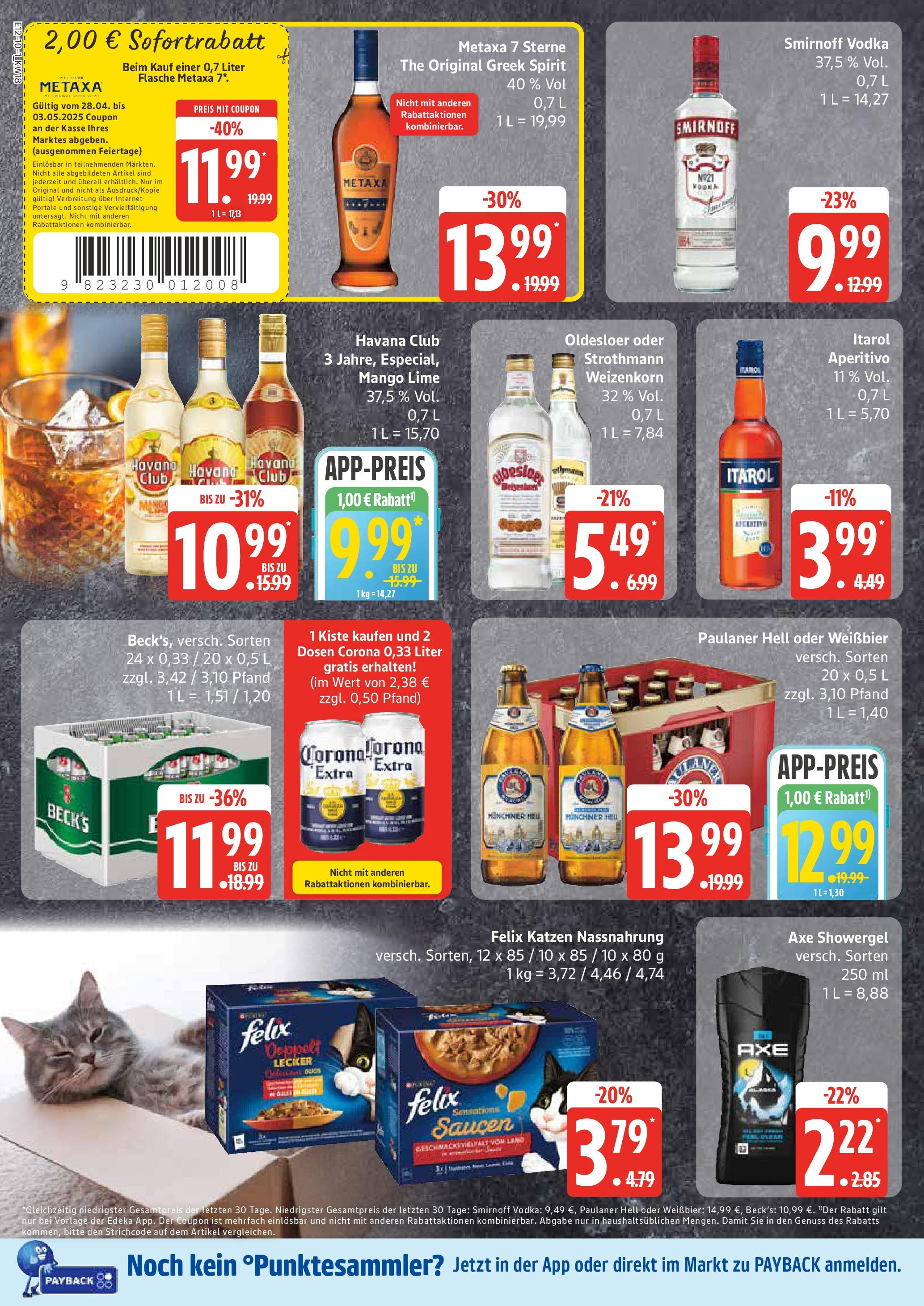 Edeka - EDEKA: Wochenangebote (ab 27.04.2025) » Angebote Online | Seite: 10 | Produkte: Havana club, Weißbier, Metaxa, Axe
