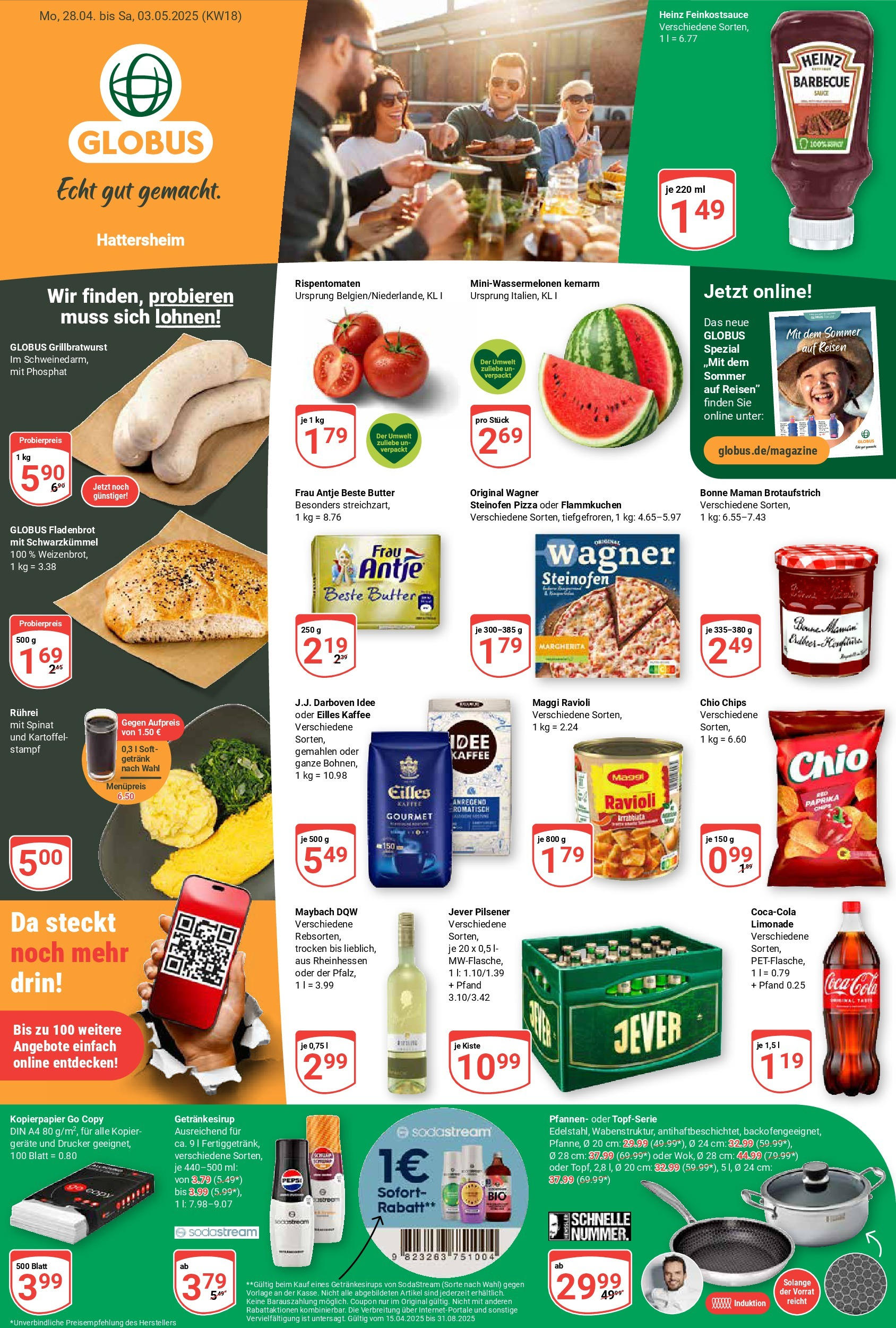 Globus - Globus: Wochenangebote (ab 27.04.2025) » Angebote ab Montag | Seite: 1 | Produkte: Coca cola, Maggi, Pizza, Sodastream Globus - Globus: Wochenangebote (ab 27.04.2025) » Angebote online | Seite: 1 | Produkte: Coca cola, Maggi, Pizza, Sodastream