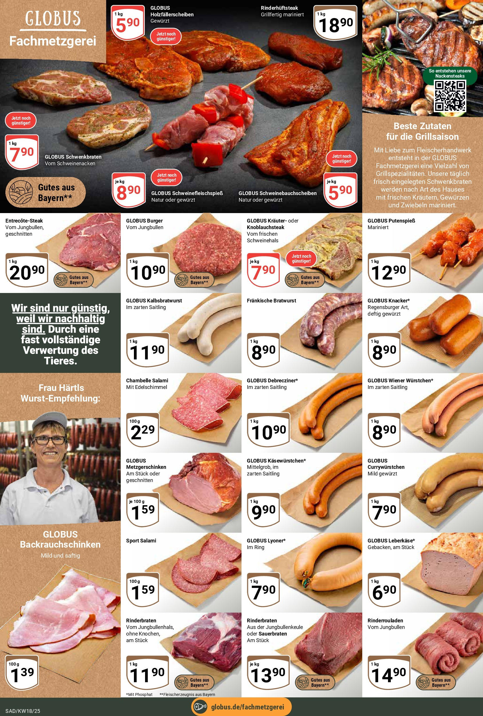Globus - Globus: Wochenangebote (ab 27.04.2025) » Angebote online | Seite: 6 | Produkte: Burger, Schweinenacken, Salami, Steak