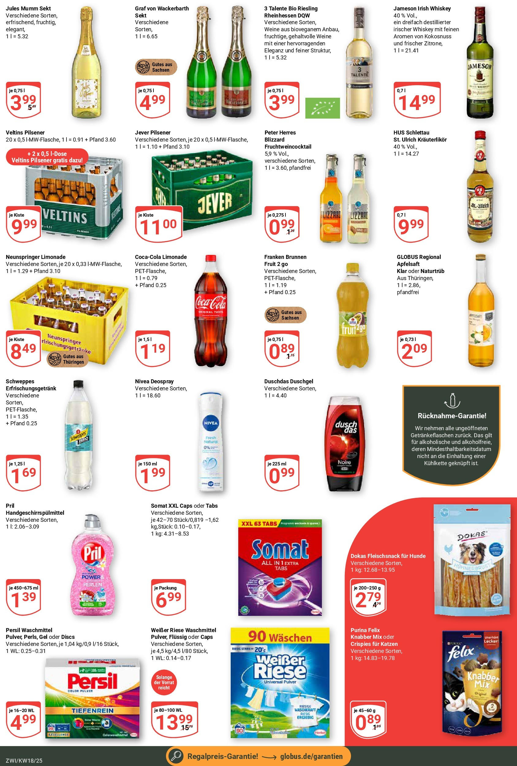 Globus - Globus: Wochenangebote (ab 27.04.2025) » Angebote online | Seite: 9 | Produkte: Limonade, Schweppes, Waschmittel, Pril