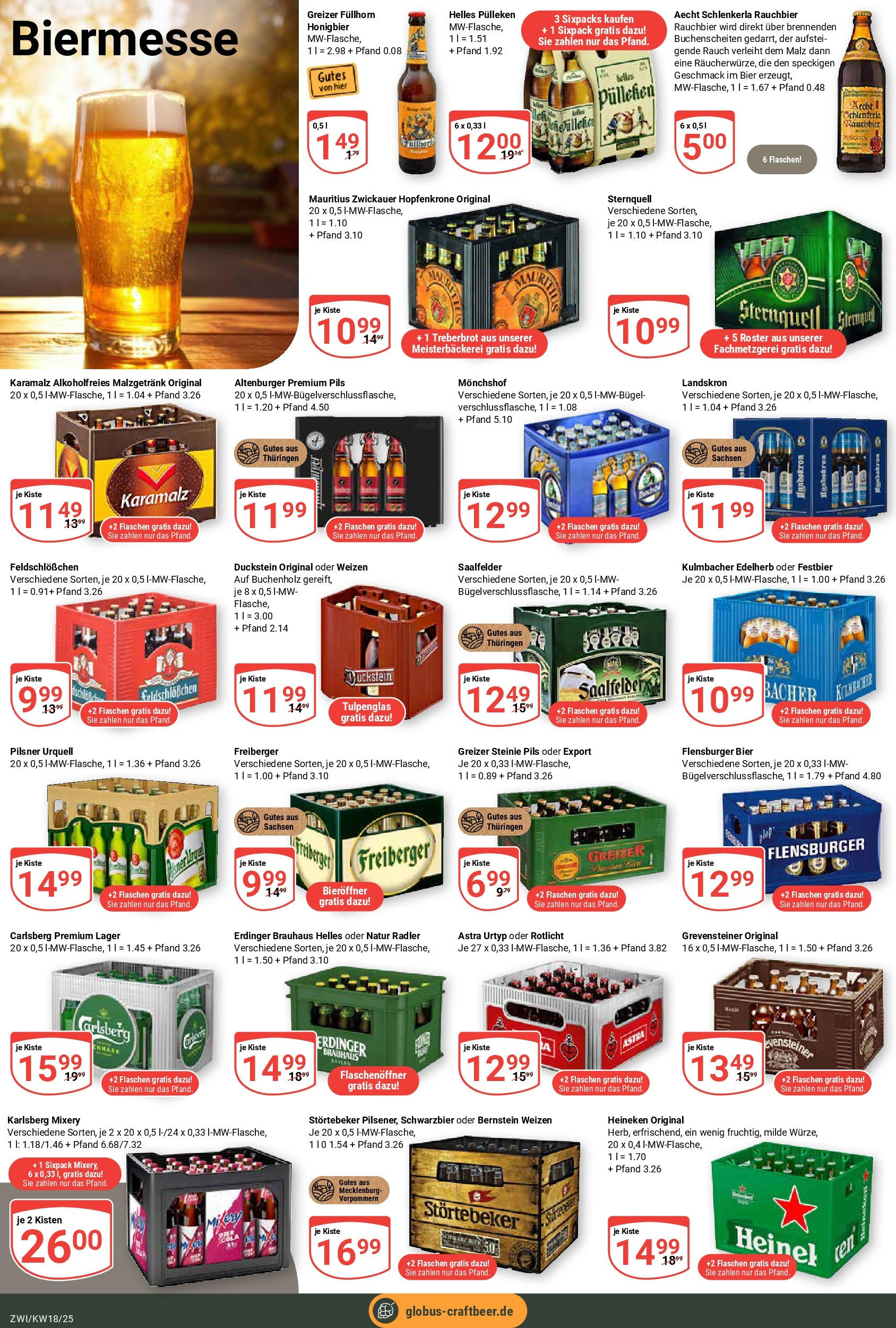 Globus - Globus: Wochenangebote (ab 27.04.2025) » Angebote online | Seite: 22 | Produkte: Helles pulleken, Erdinger, Pils, Flensburger