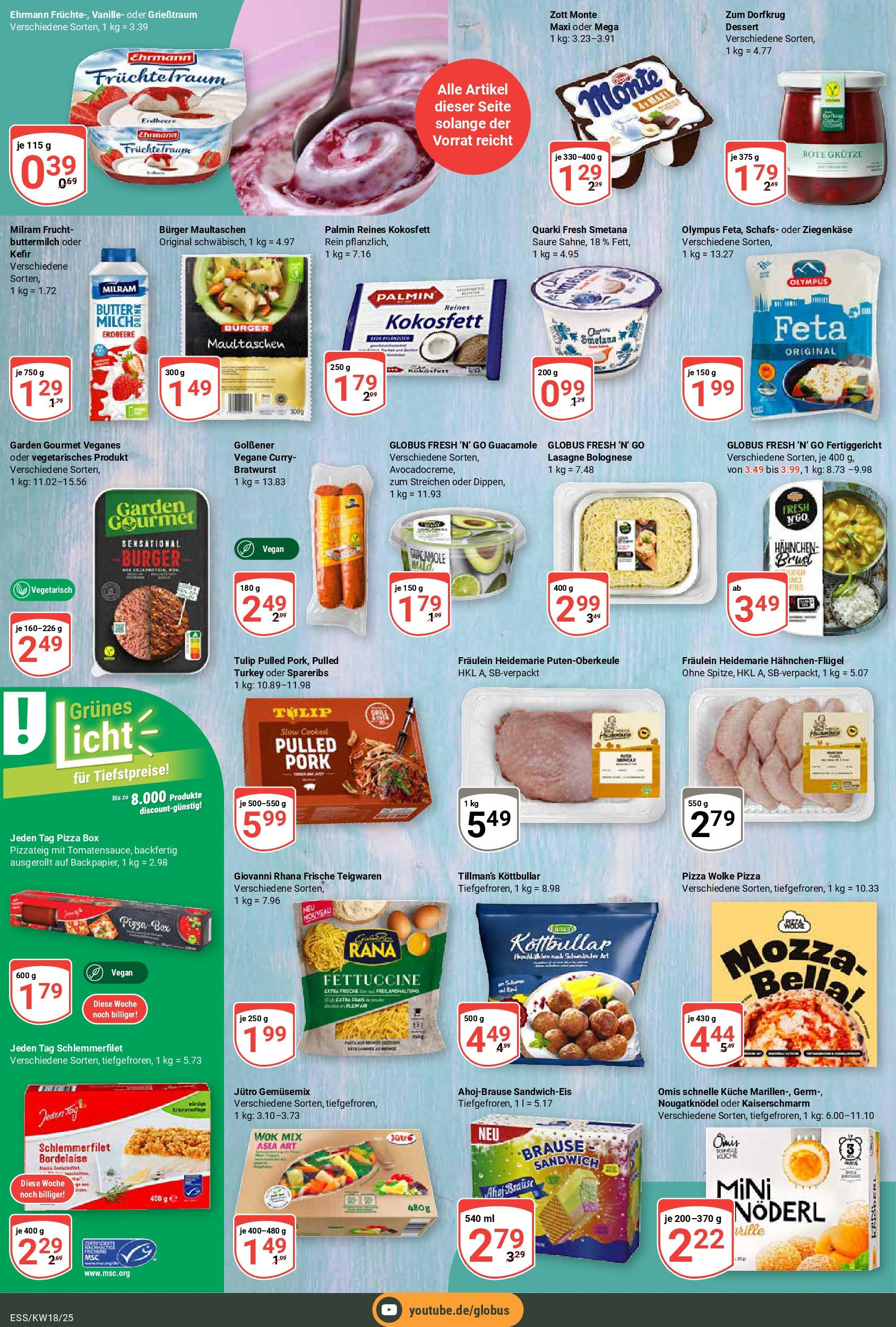 Globus - Essen (ab 28.04.2025) » Angebote online | Seite: 7 | Produkte: Hahnchen, Bratwurst, Burger, Maultaschen