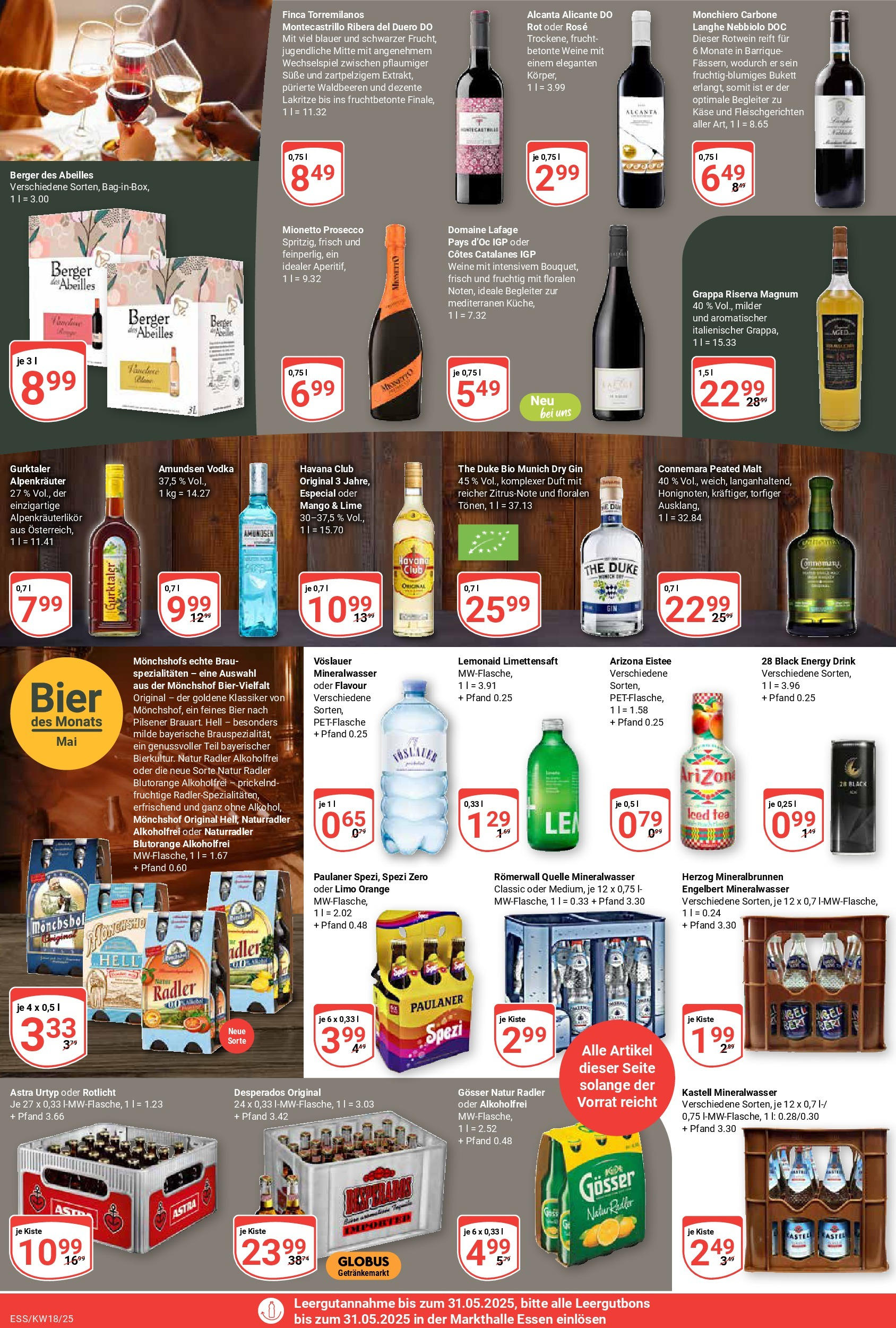 Globus - Essen (ab 28.04.2025) » Angebote online | Seite: 10 | Produkte: Rum, Duft, Astra, Vodka