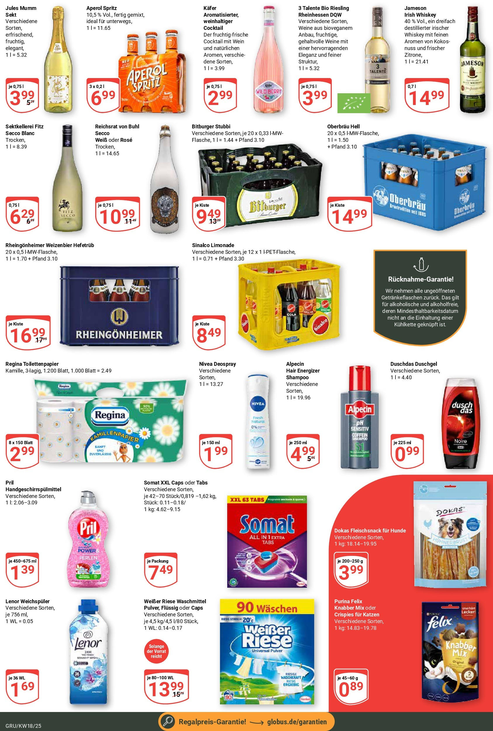 Globus - Globus: Wochenangebote (ab 27.04.2025) » Angebote ab Montag | Seite: 8 | Produkte: Shampoo, Waschmittel, Deospray, Whiskey Globus - Globus: Wochenangebote (ab 27.04.2025) » Angebote online | Seite: 8 | Produkte: Shampoo, Waschmittel, Deospray, Whiskey