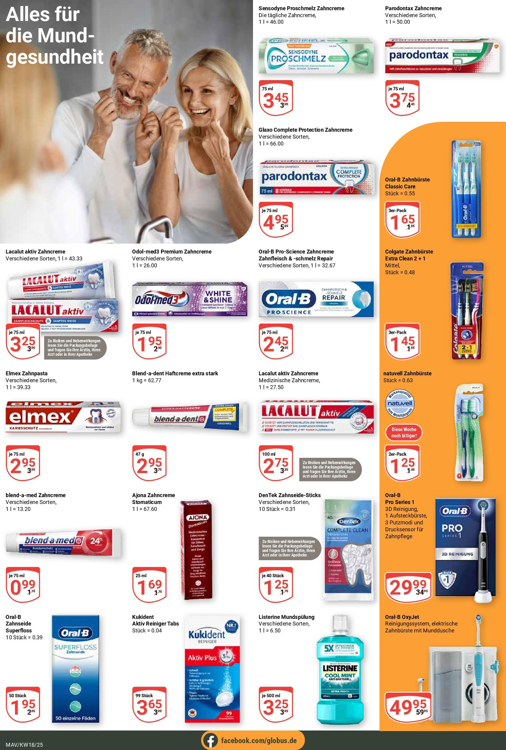 Globus - Globus: Wochenangebote (ab 27.04.2025) » Angebote ab Montag | Seite: 22 | Produkte: Elektrische zahnbürste, Zahnpasta, Zahnbürste, Listerine Globus - Globus: Wochenangebote (ab 27.04.2025) » Angebote online | Seite: 22 | Produkte: Elektrische zahnbürste, Zahnpasta, Zahnbürste, Listerine