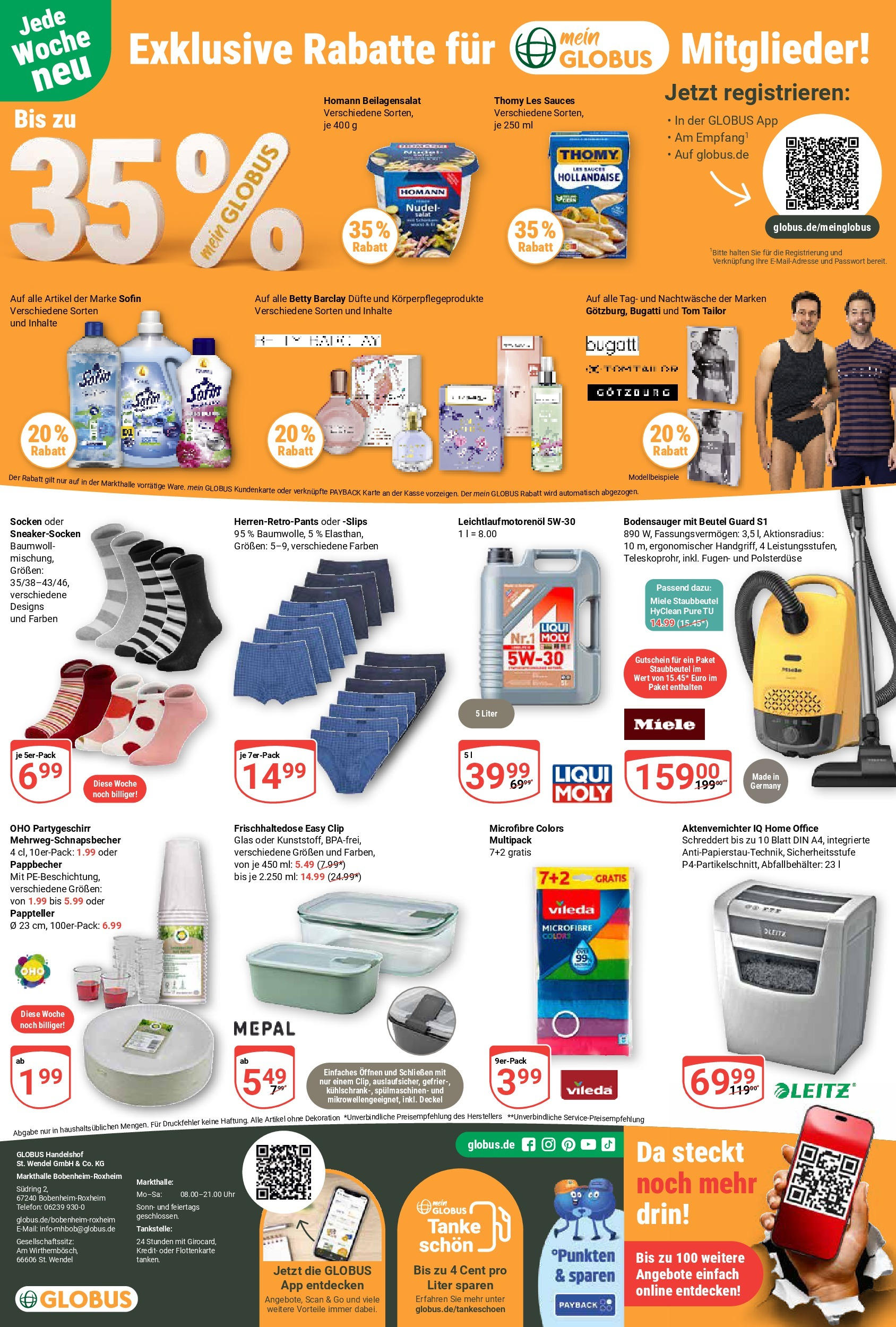 Globus - Globus: Wochenangebote (ab 27.04.2025) » Angebote ab Montag | Seite: 23 | Produkte: Miele, Thomy les sauces, Socken, Telefon Globus - Globus: Wochenangebote (ab 27.04.2025) » Angebote online | Seite: 23 | Produkte: Miele, Thomy les sauces, Socken, Telefon