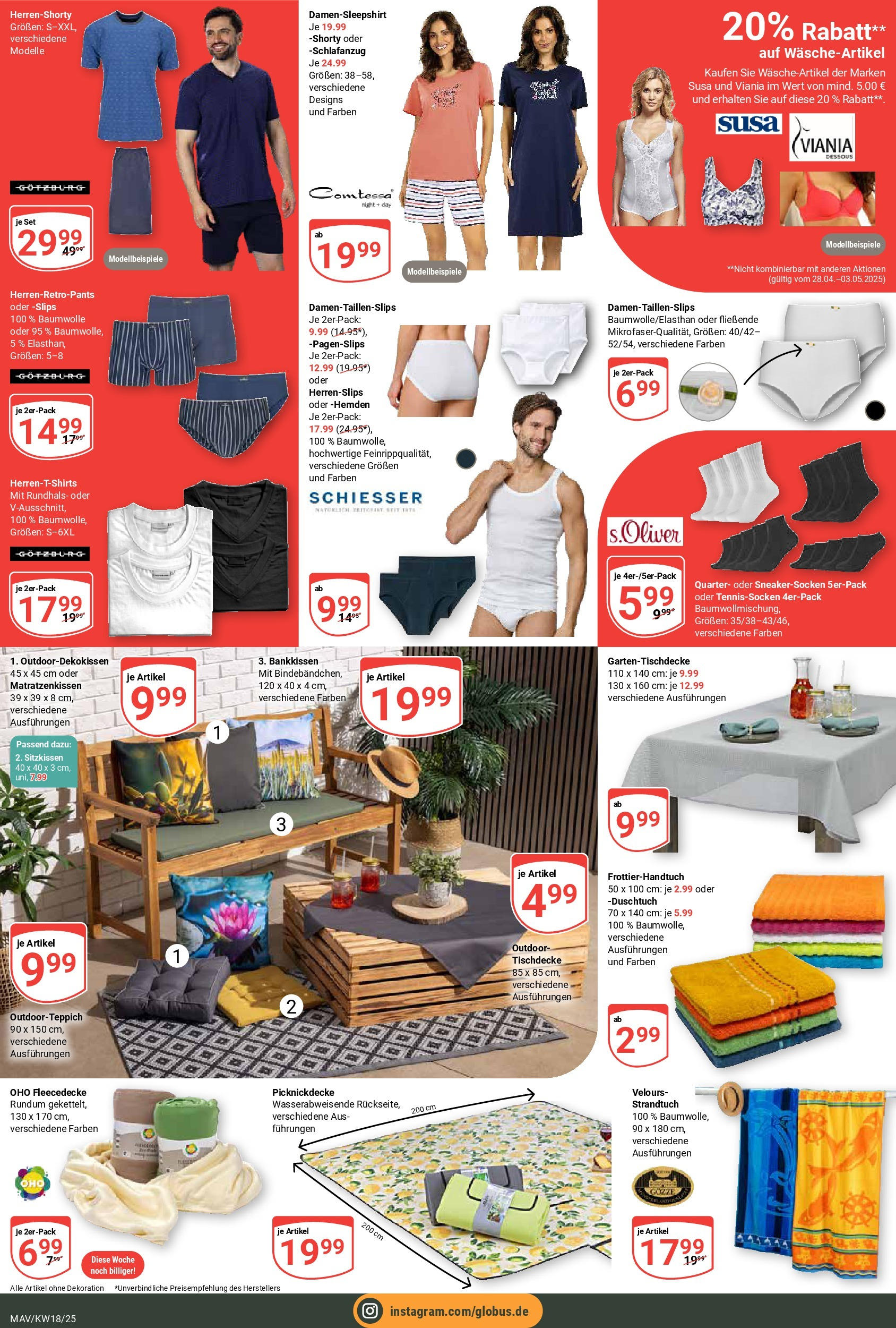 Globus - Globus: Wochenangebote (ab 27.04.2025) » Angebote ab Montag | Seite: 26 | Produkte: T-Shirt, Dessous, Strandtuch Globus - Globus: Wochenangebote (ab 27.04.2025) » Angebote online | Seite: 26 | Produkte: T-Shirt, Dessous, Strandtuch