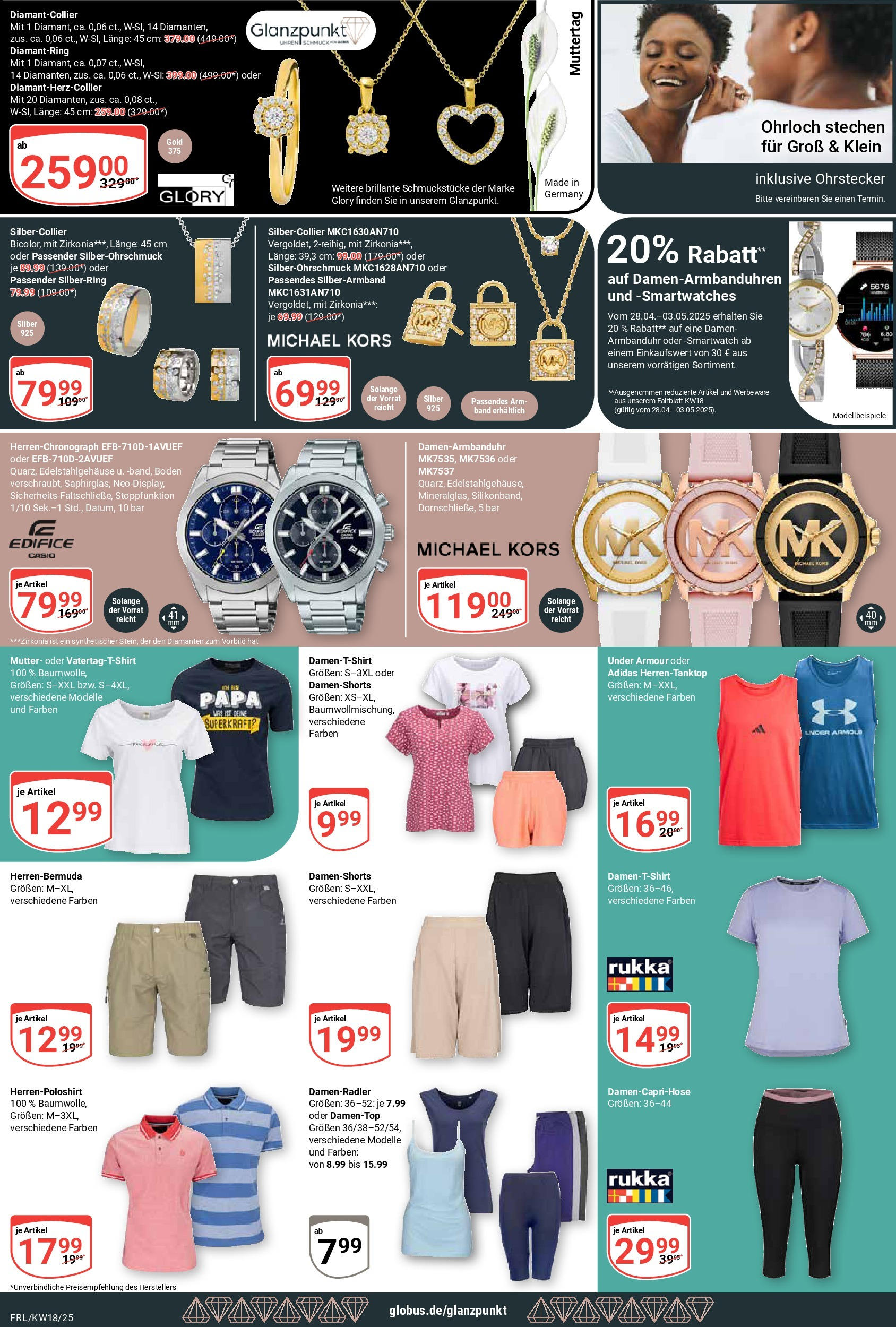 Globus - Globus: Wochenangebote (ab 27.04.2025) » Angebote ab Montag | Seite: 27 | Produkte: Shirt, Bermuda, T-Shirt, Smartwatch Globus - Globus: Wochenangebote (ab 27.04.2025) » Angebote online | Seite: 27 | Produkte: Shirt, Bermuda, T-Shirt, Smartwatch