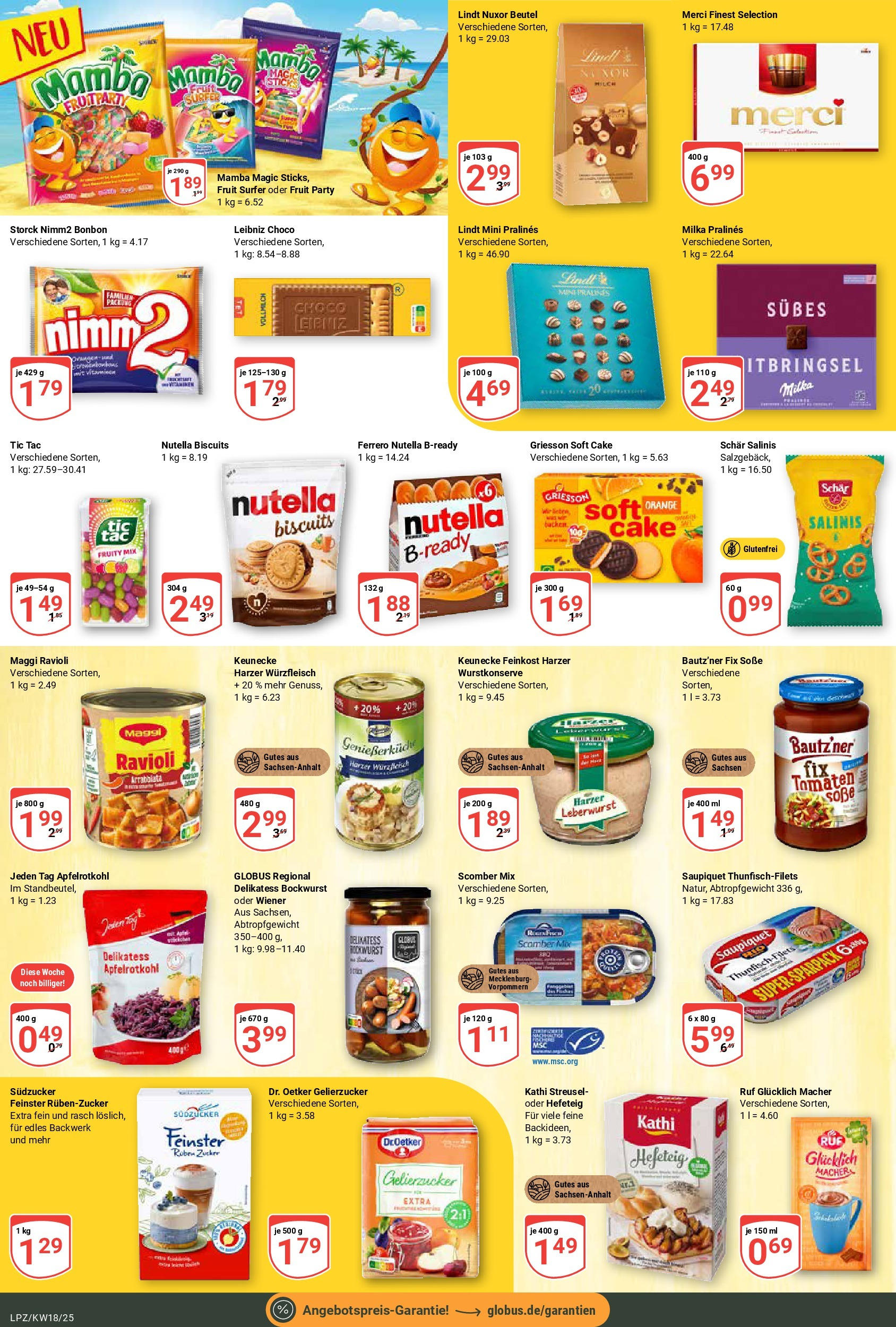 Globus - Globus: Wochenangebote (ab 27.04.2025) » Angebote ab Montag | Seite: 18 | Produkte: Merci, Milch, Milka, Zucker Globus - Globus: Wochenangebote (ab 27.04.2025) » Angebote online | Seite: 18 | Produkte: Merci, Milch, Milka, Zucker