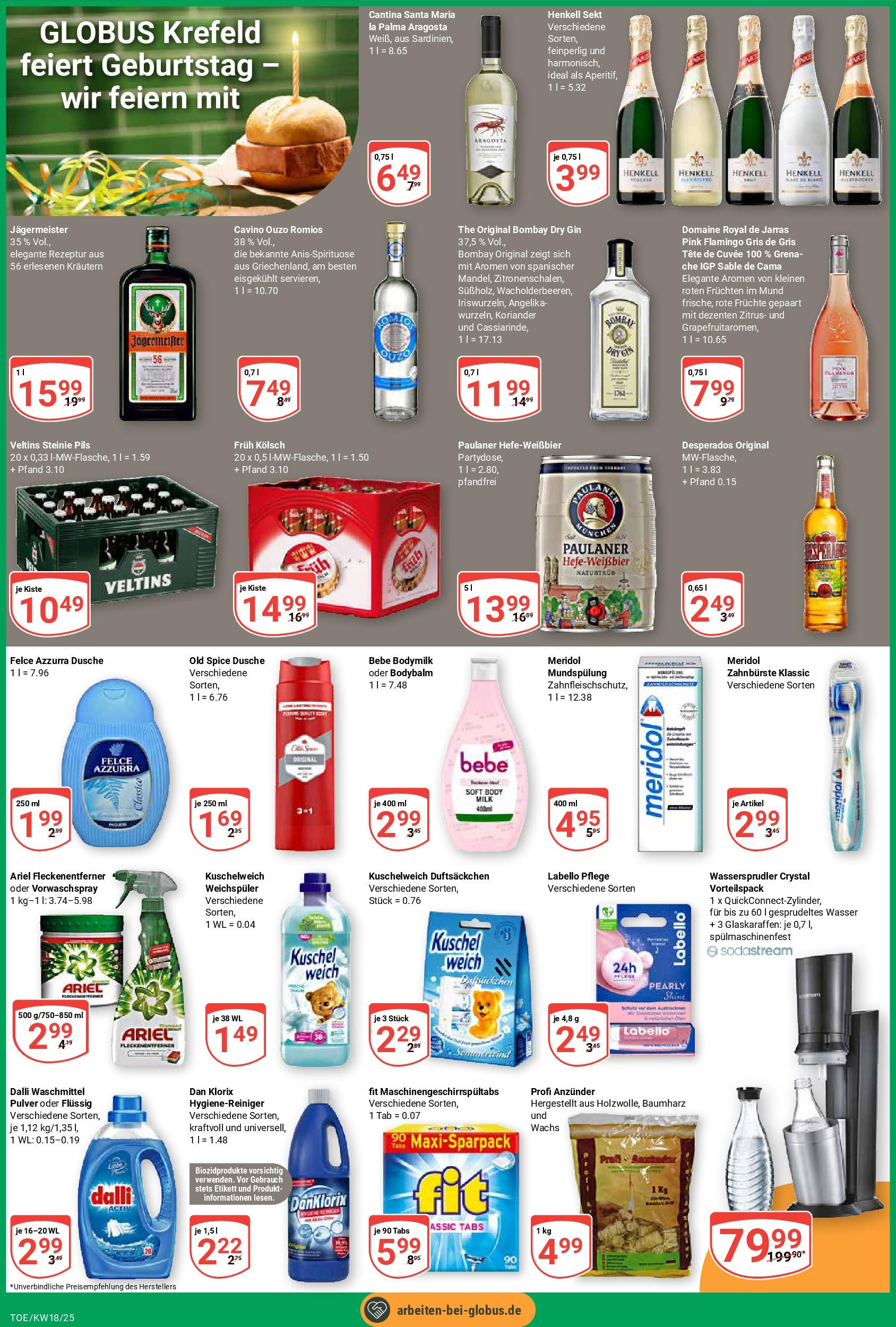 Globus - Globus: Wochenangebote (ab 27.04.2025) » Angebote online | Seite: 4 | Produkte: Ouzo, Weichspüler, Paulaner, Veltins