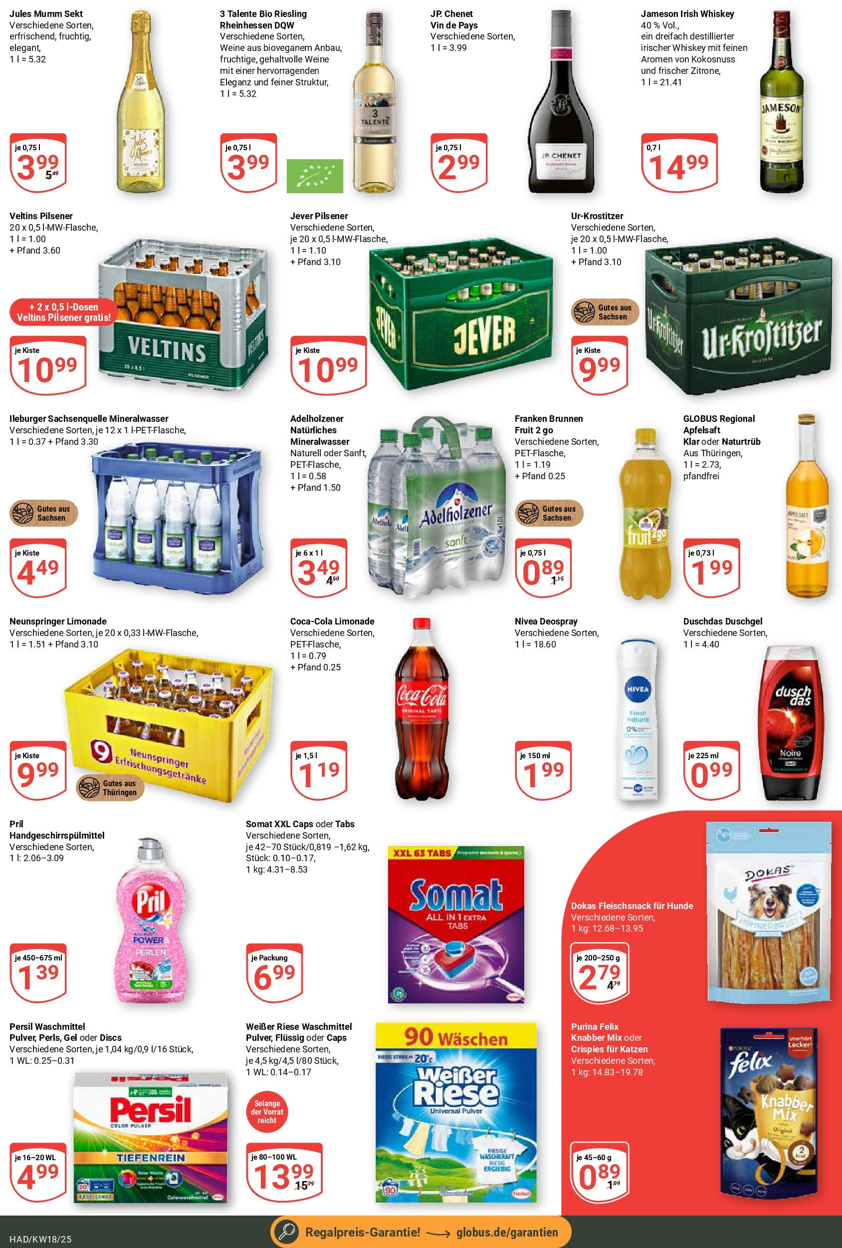 Globus - Globus: Wochenangebote (ab 27.04.2025) » Angebote online | Seite: 9 | Produkte: Mineralwasser, Duschgel, Shower Gel, Persil