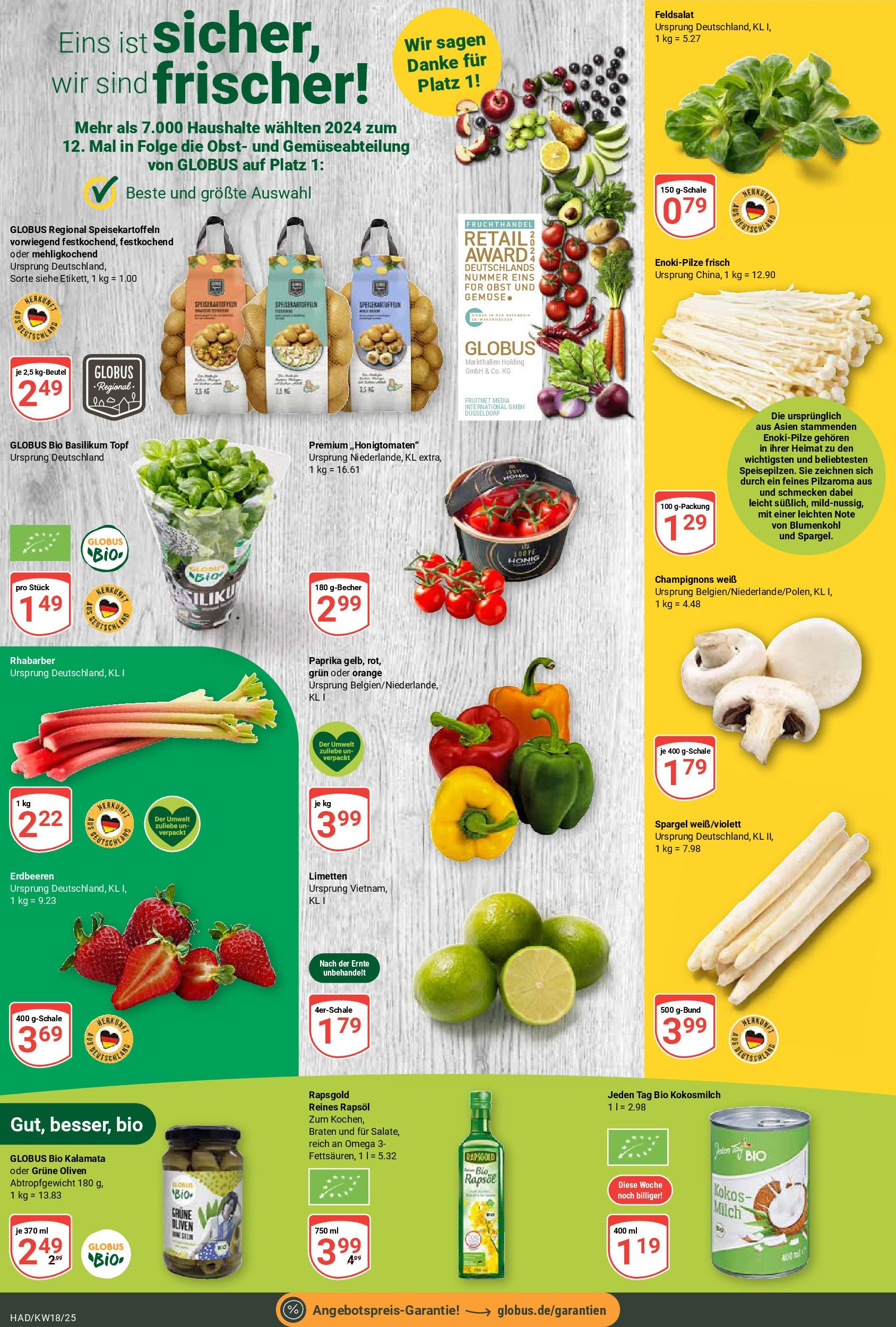 Globus - Globus: Wochenangebote (ab 27.04.2025) » Angebote online | Seite: 10 | Produkte: Milch, Champignons, Paprika, Blumenkohl
