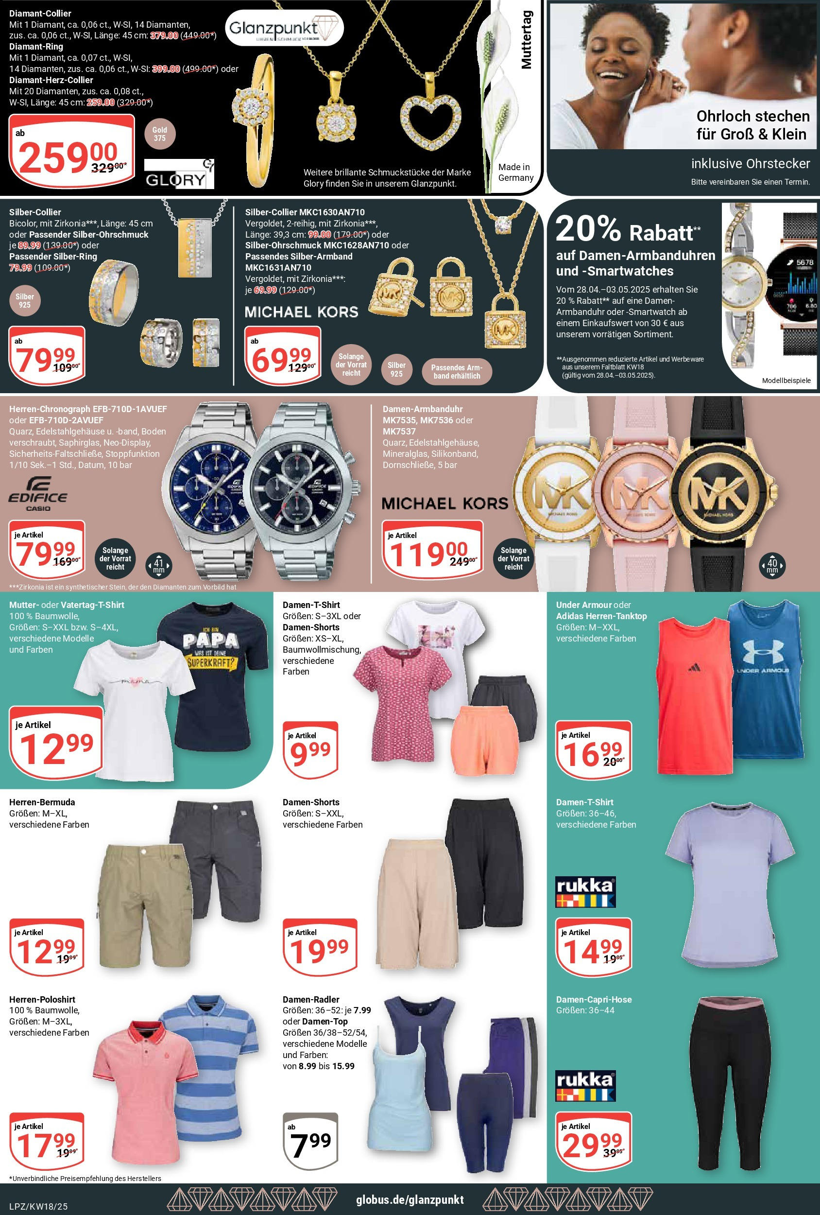 Globus - Globus: Wochenangebote (ab 27.04.2025) » Angebote ab Montag | Seite: 26 | Produkte: Shirt, Top, Bermuda, Smartwatch Globus - Globus: Wochenangebote (ab 27.04.2025) » Angebote online | Seite: 26 | Produkte: Shirt, Top, Bermuda, Smartwatch