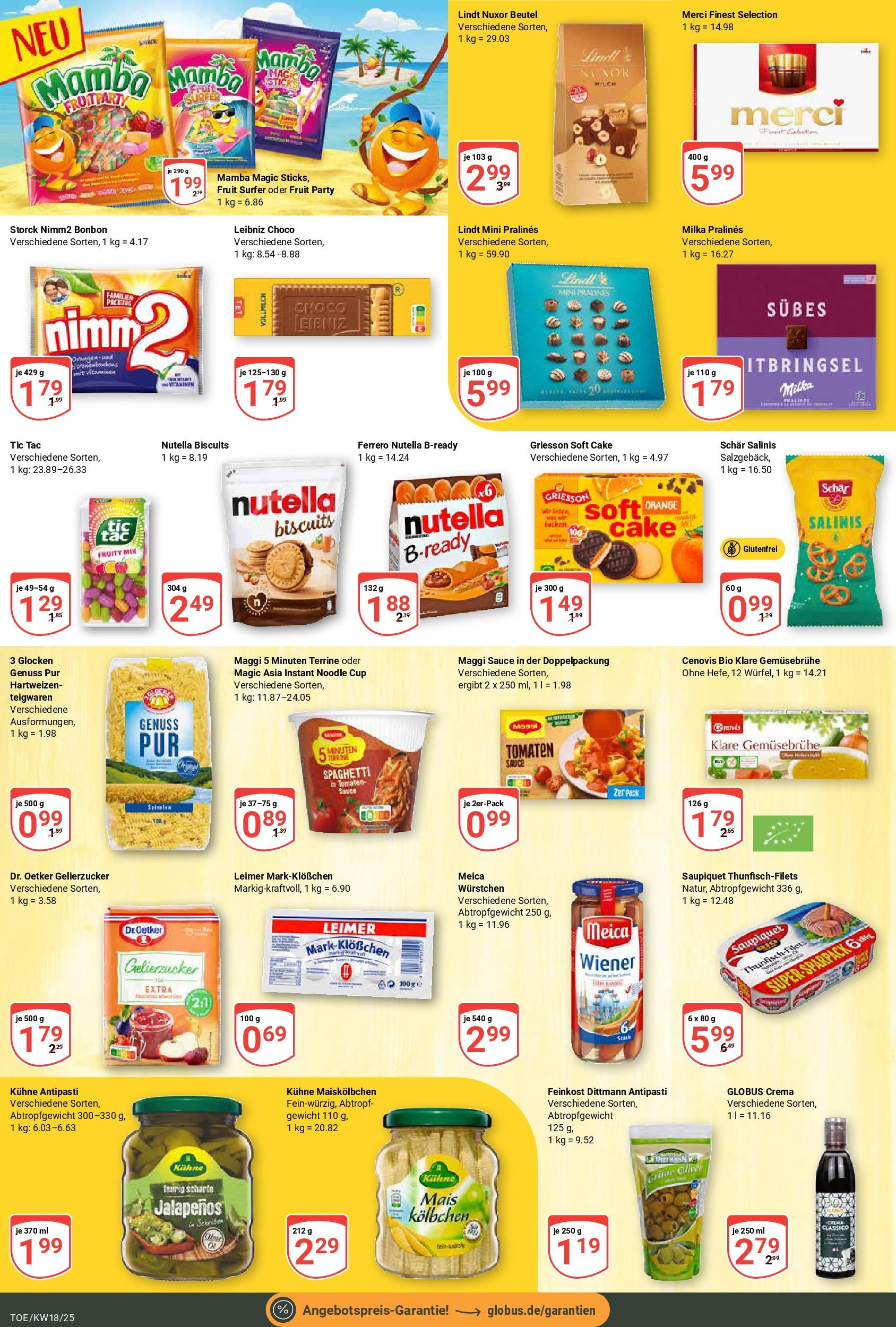 Globus - Globus: Wochenangebote (ab 27.04.2025) » Angebote online | Seite: 16 | Produkte: Gelierzucker, Milka, Lindt, Maggi 5 minuten terrine
