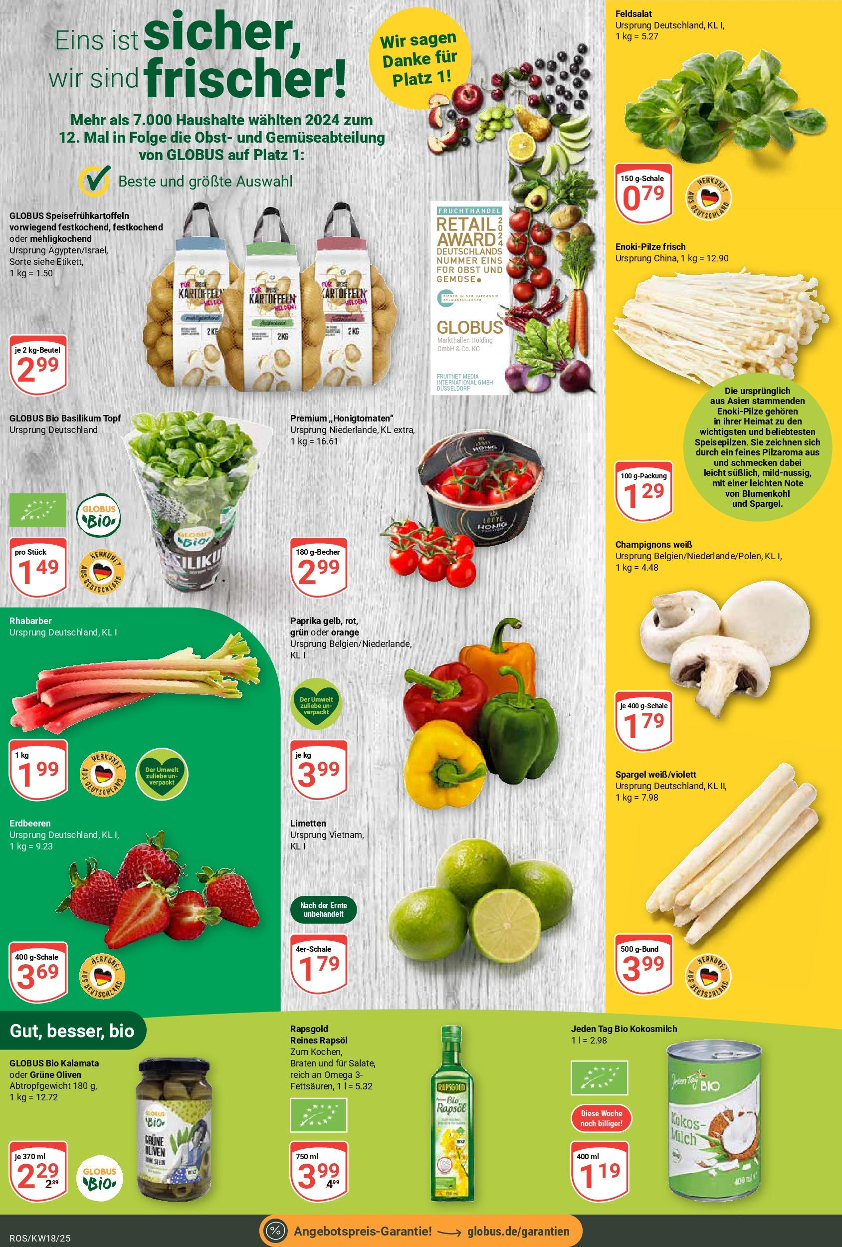 Globus - Globus: Wochenangebote (ab 27.04.2025) » Angebote online | Seite: 7 | Produkte: Limetten, Kartoffeln, Paprika, Blumenkohl