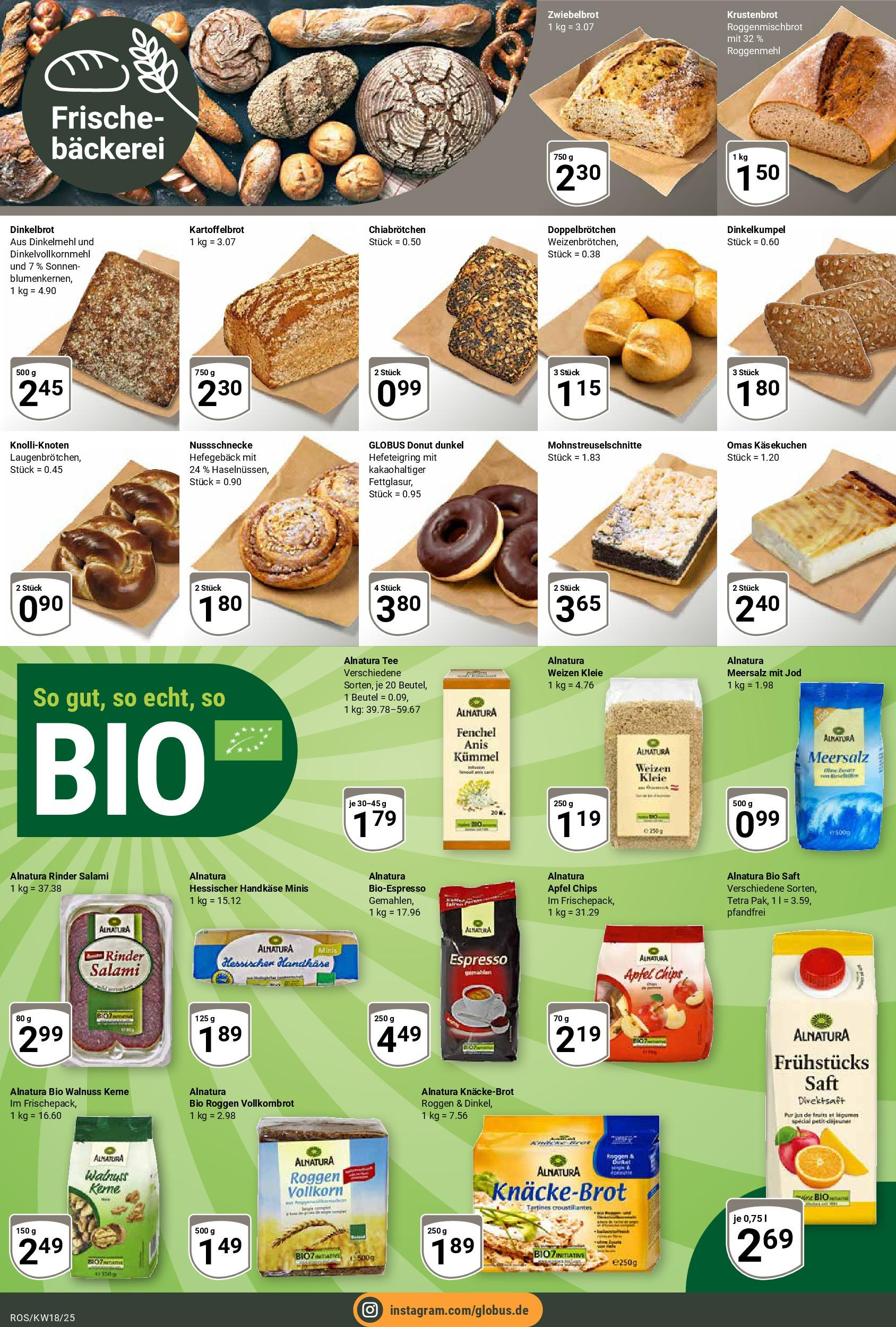 Globus - Globus: Wochenangebote (ab 27.04.2025) » Angebote online | Seite: 8 | Produkte: Bäckerei, Salami, Saft, Chips