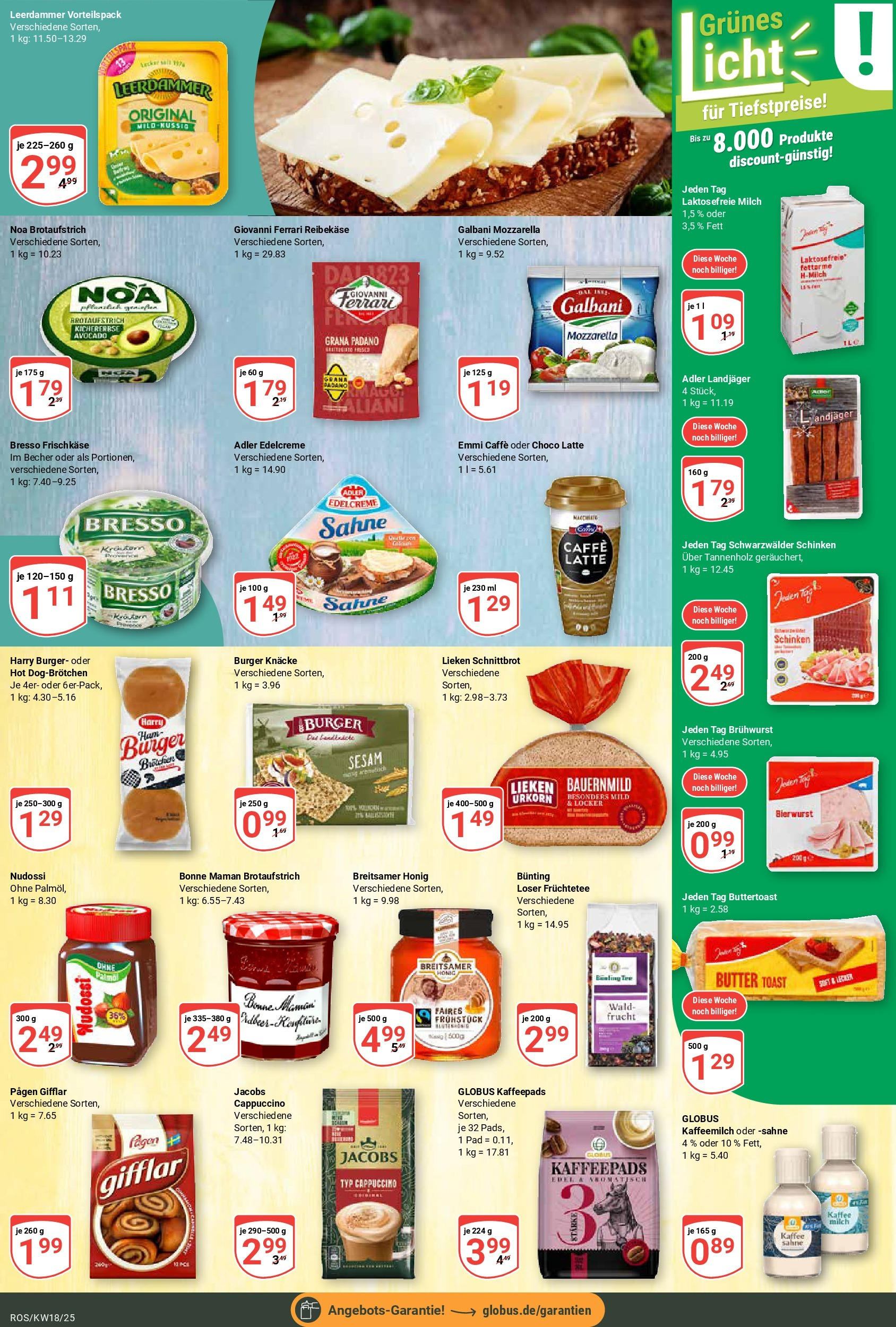 Globus - Globus: Wochenangebote (ab 27.04.2025) » Angebote online | Seite: 13 | Produkte: Kaffee, Burger, Bresso, Reibekase