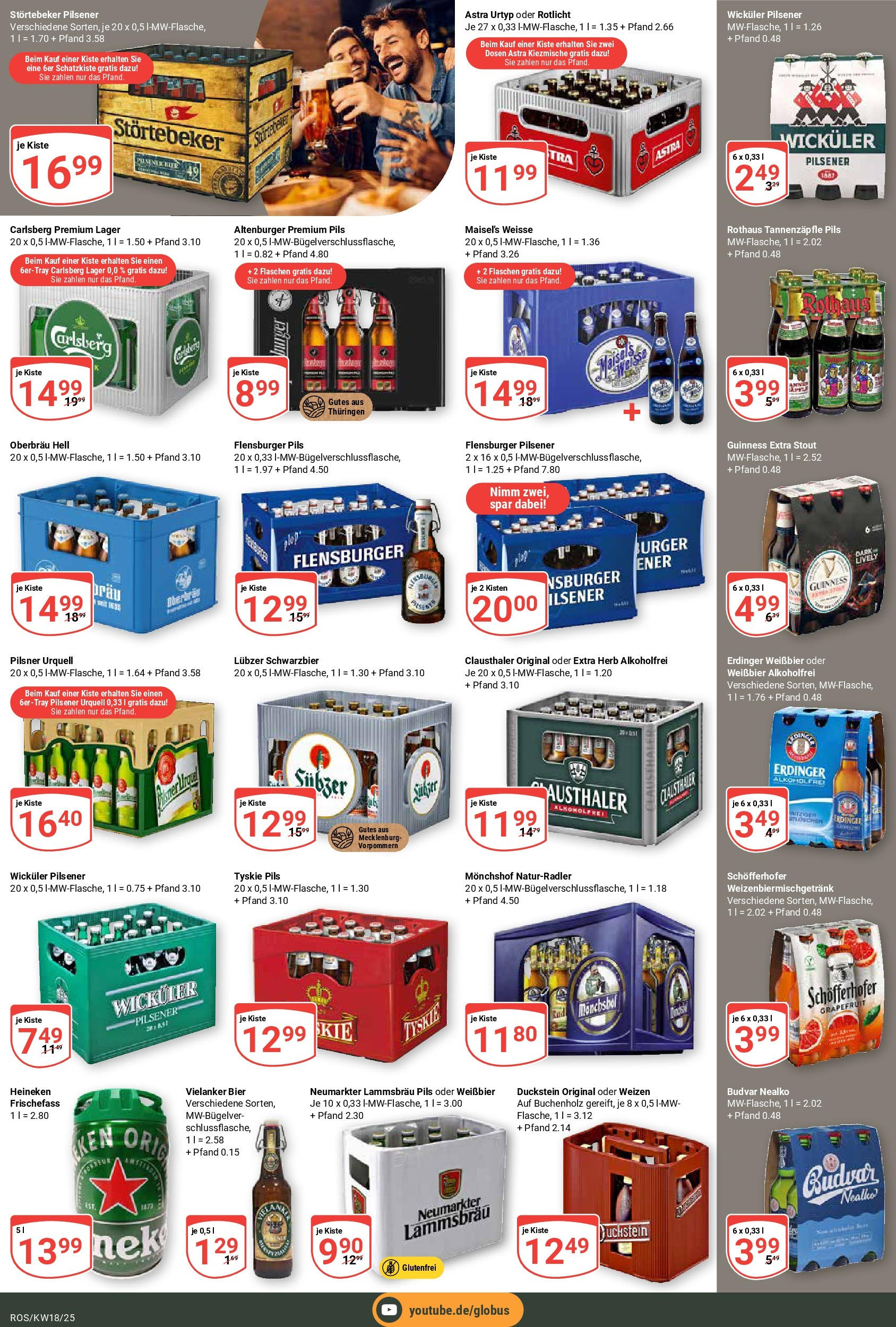 Globus - Globus: Wochenangebote (ab 27.04.2025) » Angebote online | Seite: 19 | Produkte: Monchshof, Carlsberg, Pils, Astra