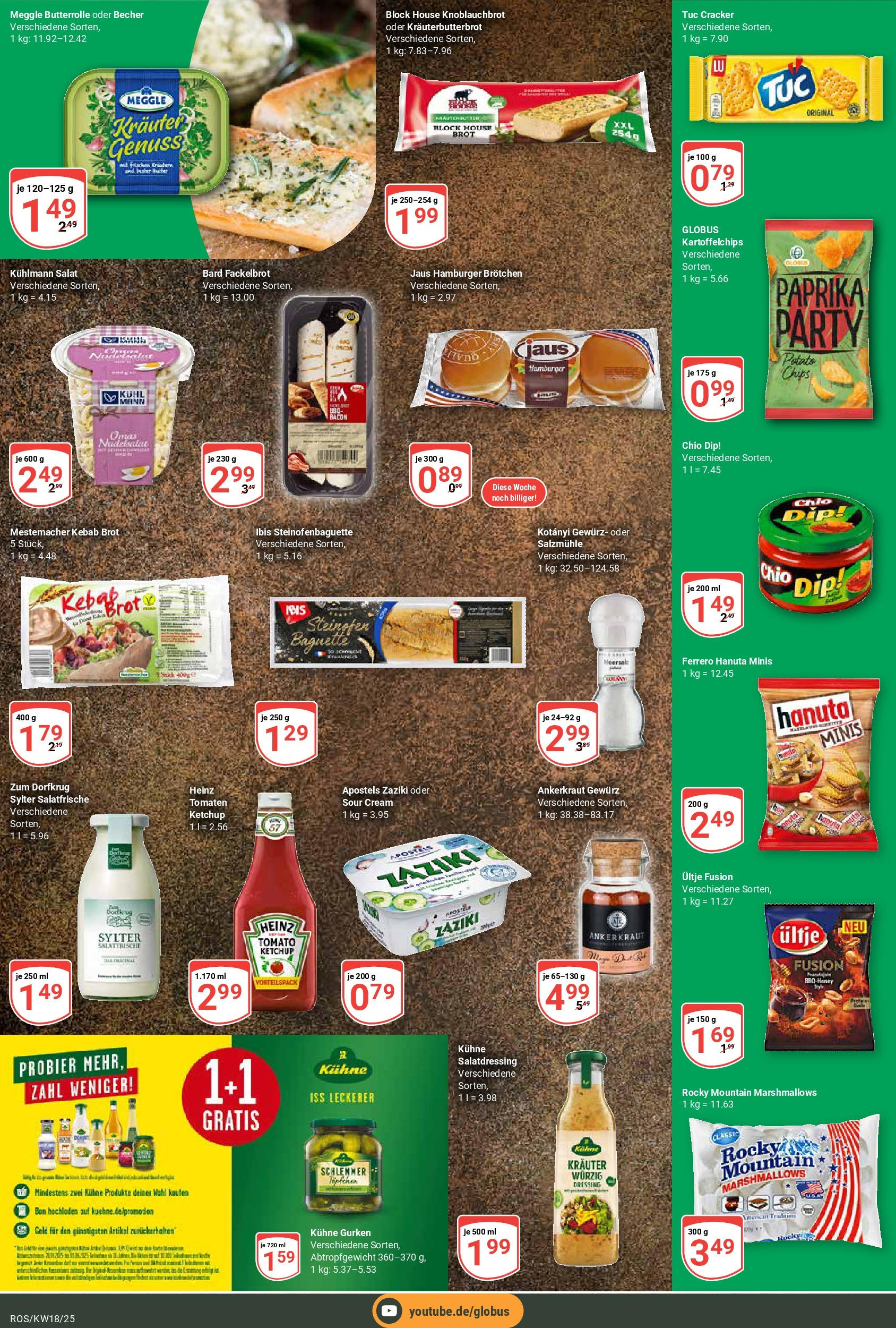 Globus - Globus: Wochenangebote (ab 27.04.2025) » Angebote online | Seite: 22 | Produkte: Butter, Dressing, Tomaten, Brot