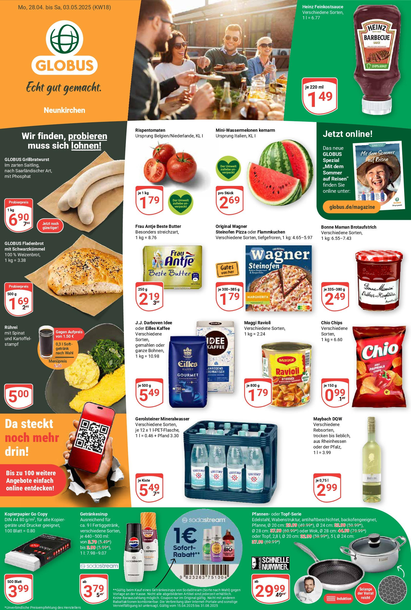 Globus - Globus: Wochenangebote (ab 27.04.2025) » Angebote online | Seite: 8 | Produkte: Kaffee, Mineralwasser, Pizza, Sodastream