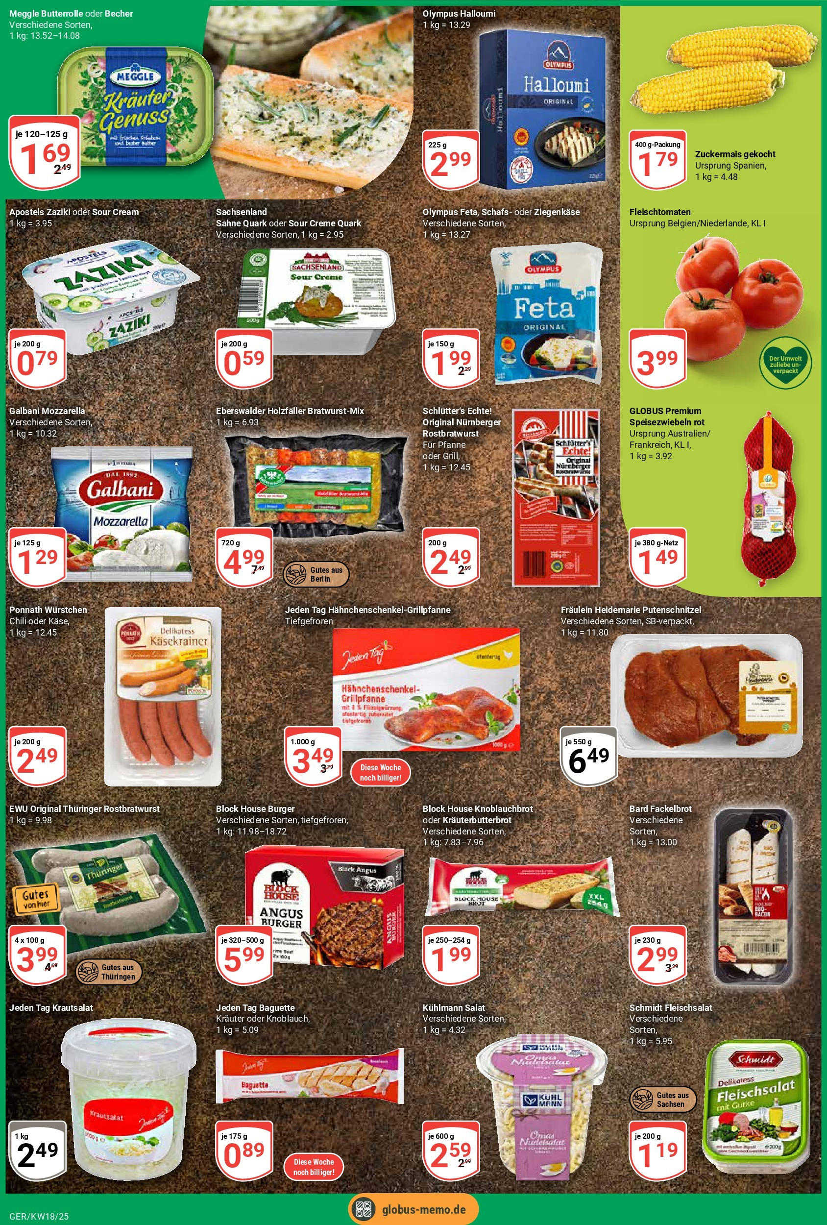 Globus - Globus: Wochenangebote (ab 27.04.2025) » Angebote online | Seite: 2 | Produkte: Mozzarella, Ziegenkäse, Burger, Käsekrainer