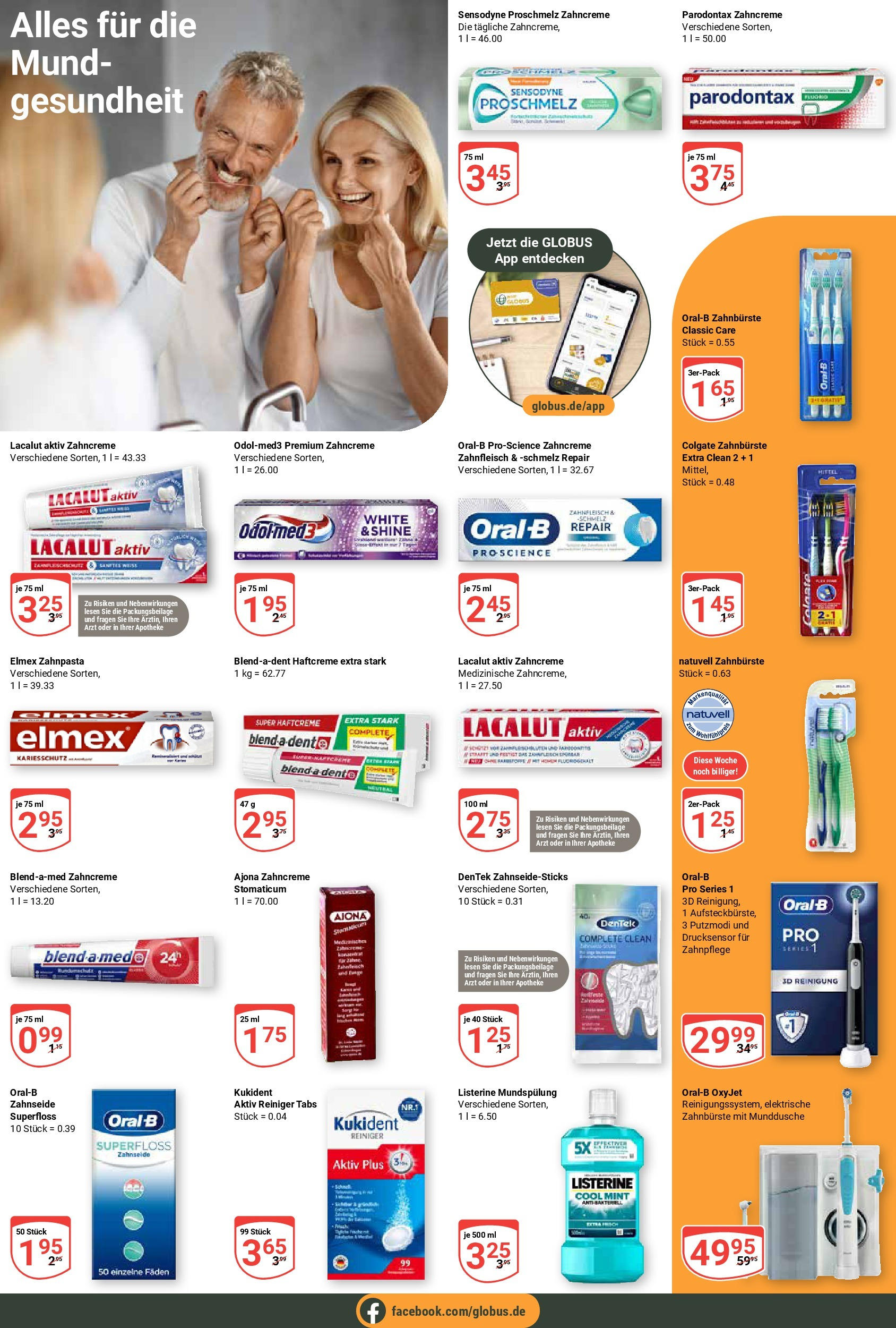Globus - Globus: Wochenangebote (ab 27.04.2025) » Angebote ab Montag | Seite: 29 | Produkte: Elektrische zahnbürste, Zahnpasta, Zahnbürste, Listerine Globus - Globus: Wochenangebote (ab 27.04.2025) » Angebote online | Seite: 29 | Produkte: Elektrische zahnbürste, Zahnpasta, Zahnbürste, Listerine