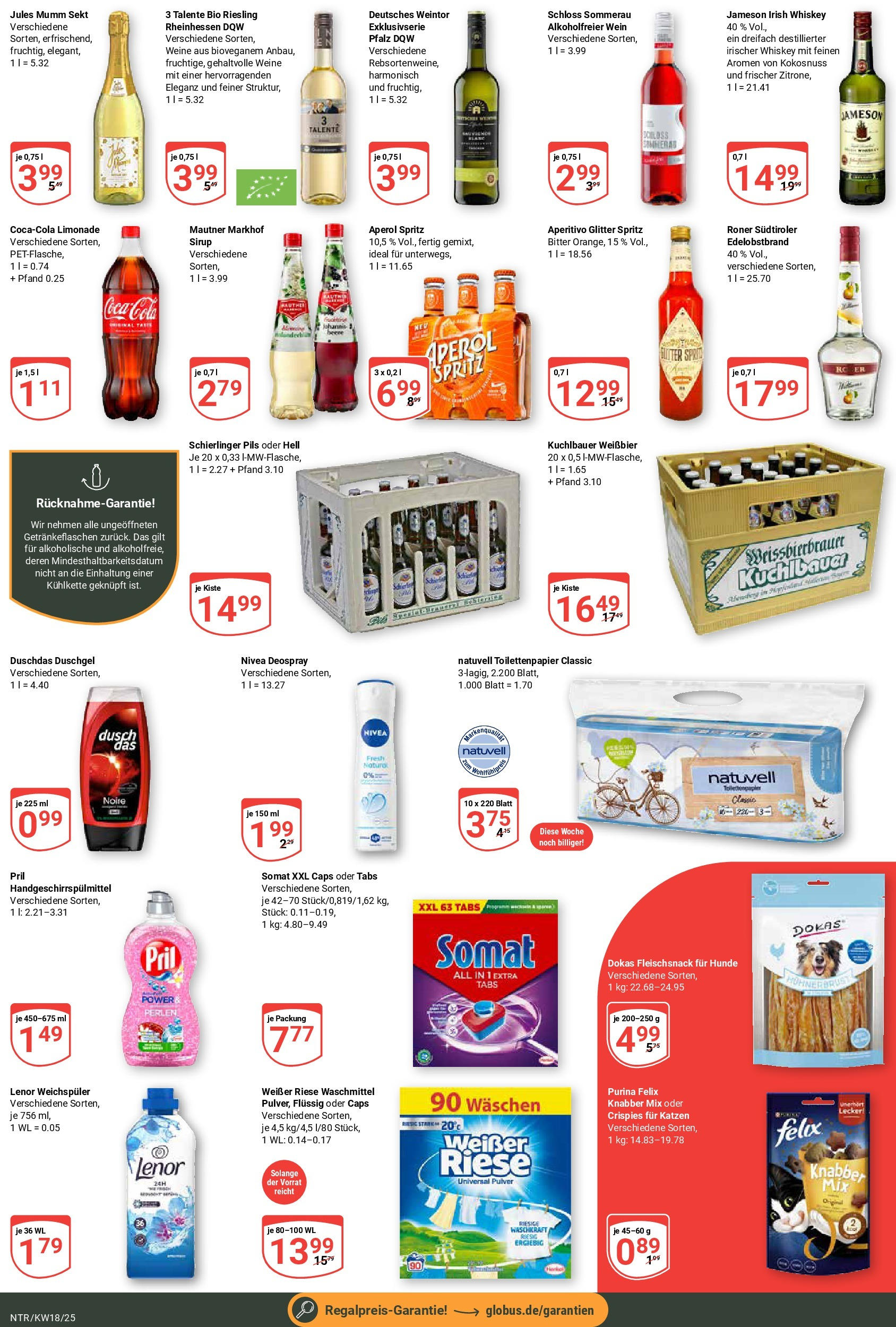 Globus - Globus: Wochenangebote (ab 27.04.2025) » Angebote ab Montag | Seite: 3 | Produkte: Jameson, Sirup, Whiskey, Toilettenpapier Globus - Globus: Wochenangebote (ab 27.04.2025) » Angebote online | Seite: 3 | Produkte: Jameson, Sirup, Whiskey, Toilettenpapier