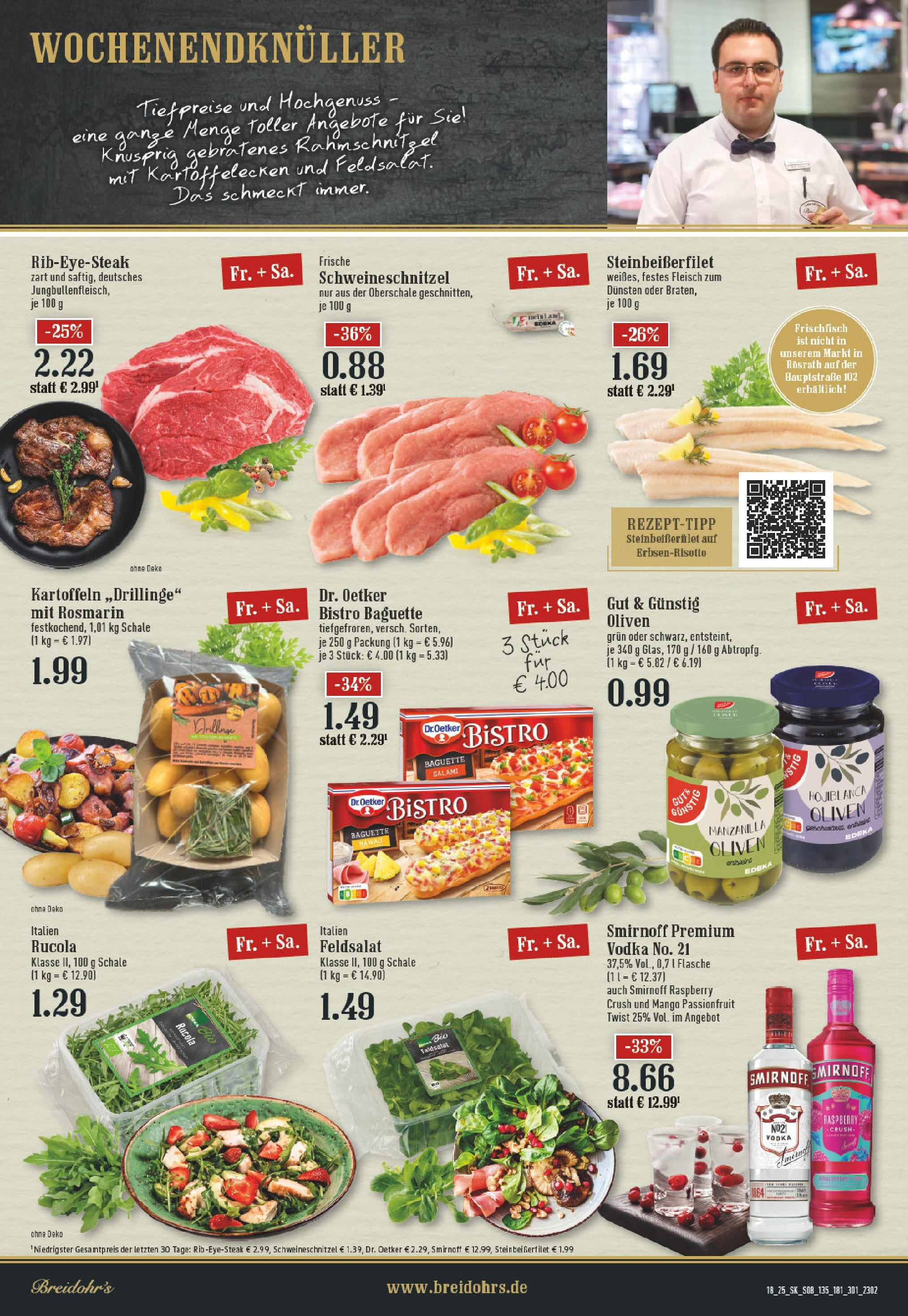 Edeka - EDEKA: Wochenangebote (ab 27.04.2025) » Angebote Online | Seite: 8 | Produkte: Baguette, Smirnoff, Salami, Fleisch