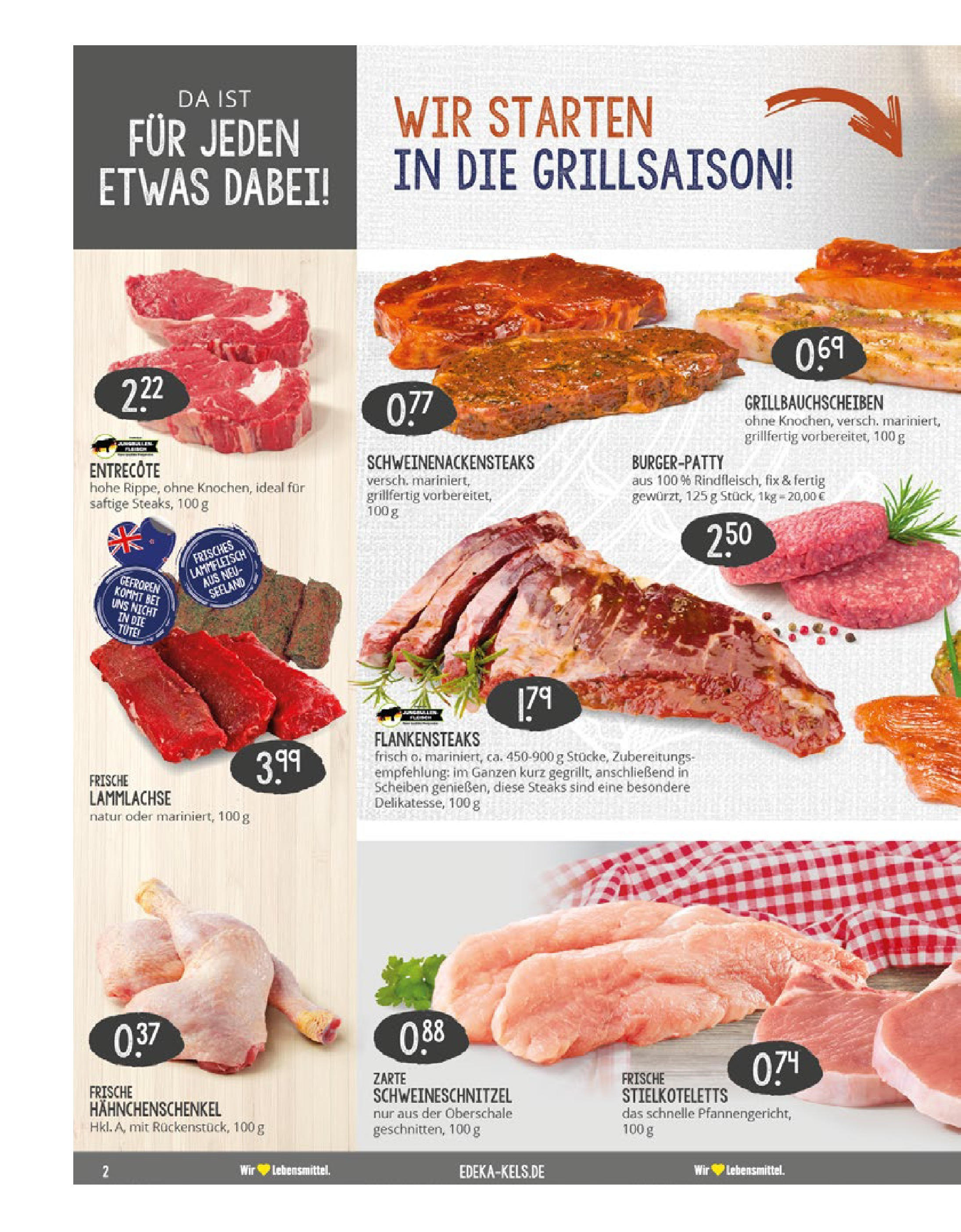 Edeka - EDEKA: Wochenangebote (ab 27.04.2025) » Angebote Online | Seite: 2 | Produkte: Hahnchenschenkel, Burger, Entrecote, Steak