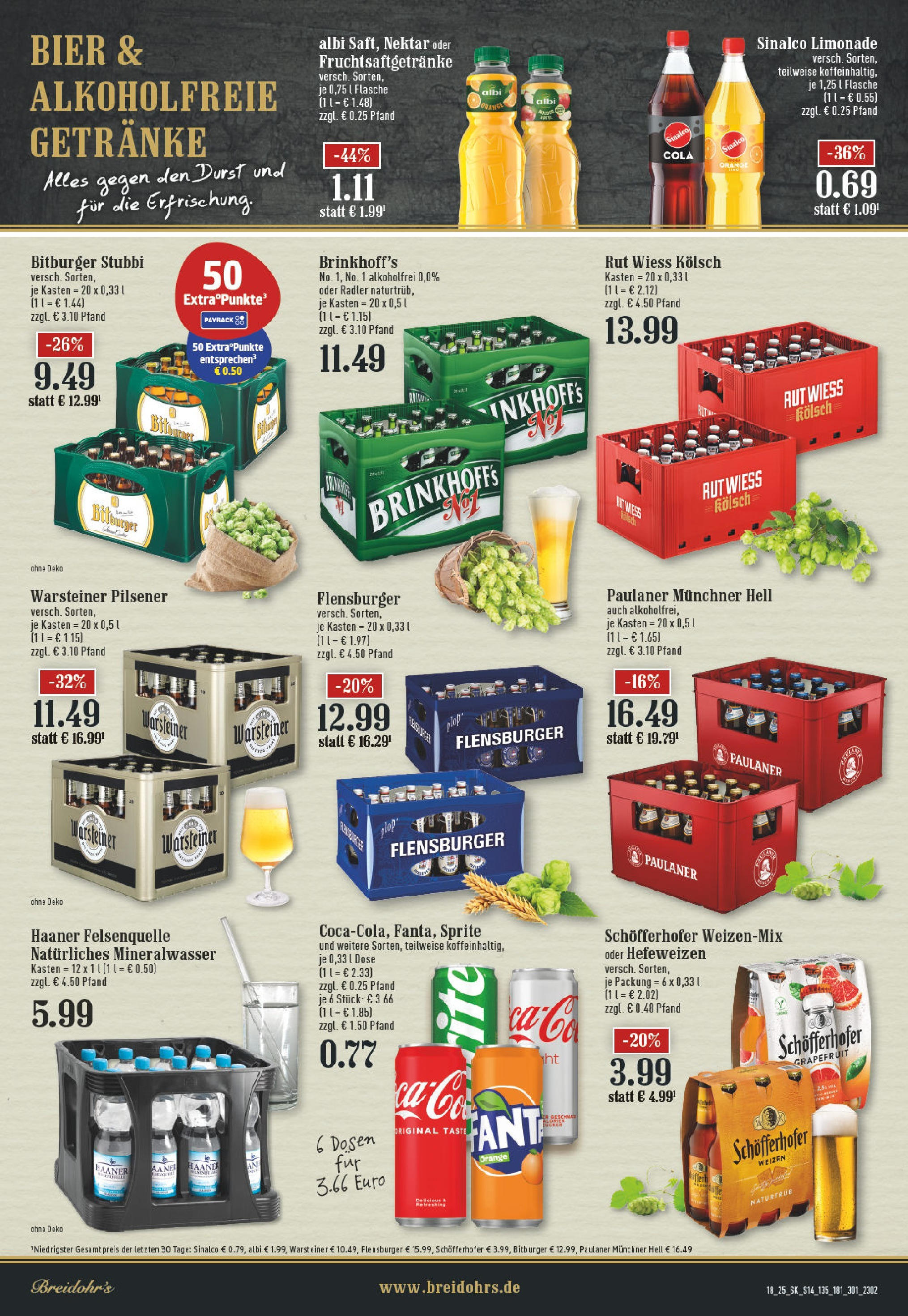 Edeka - EDEKA: Wochenangebote (ab 27.04.2025) » Angebote Online | Seite: 14 | Produkte: Sinalco, Bitburger, Sprite, Cola
