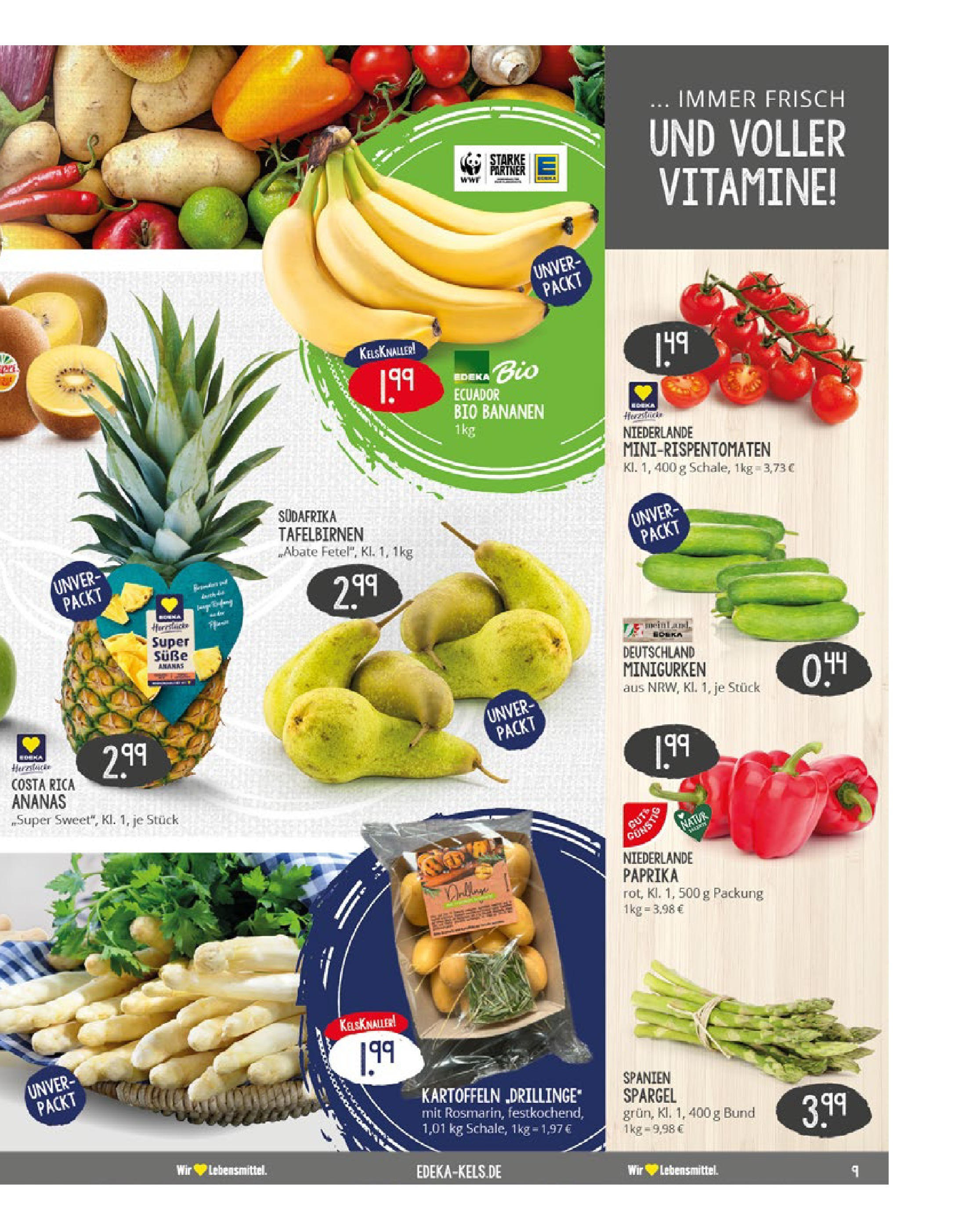 Edeka - EDEKA: Wochenangebote (ab 27.04.2025) » Angebote Online | Seite: 9 | Produkte: Bananen, Ananas, Spargel, Paprika