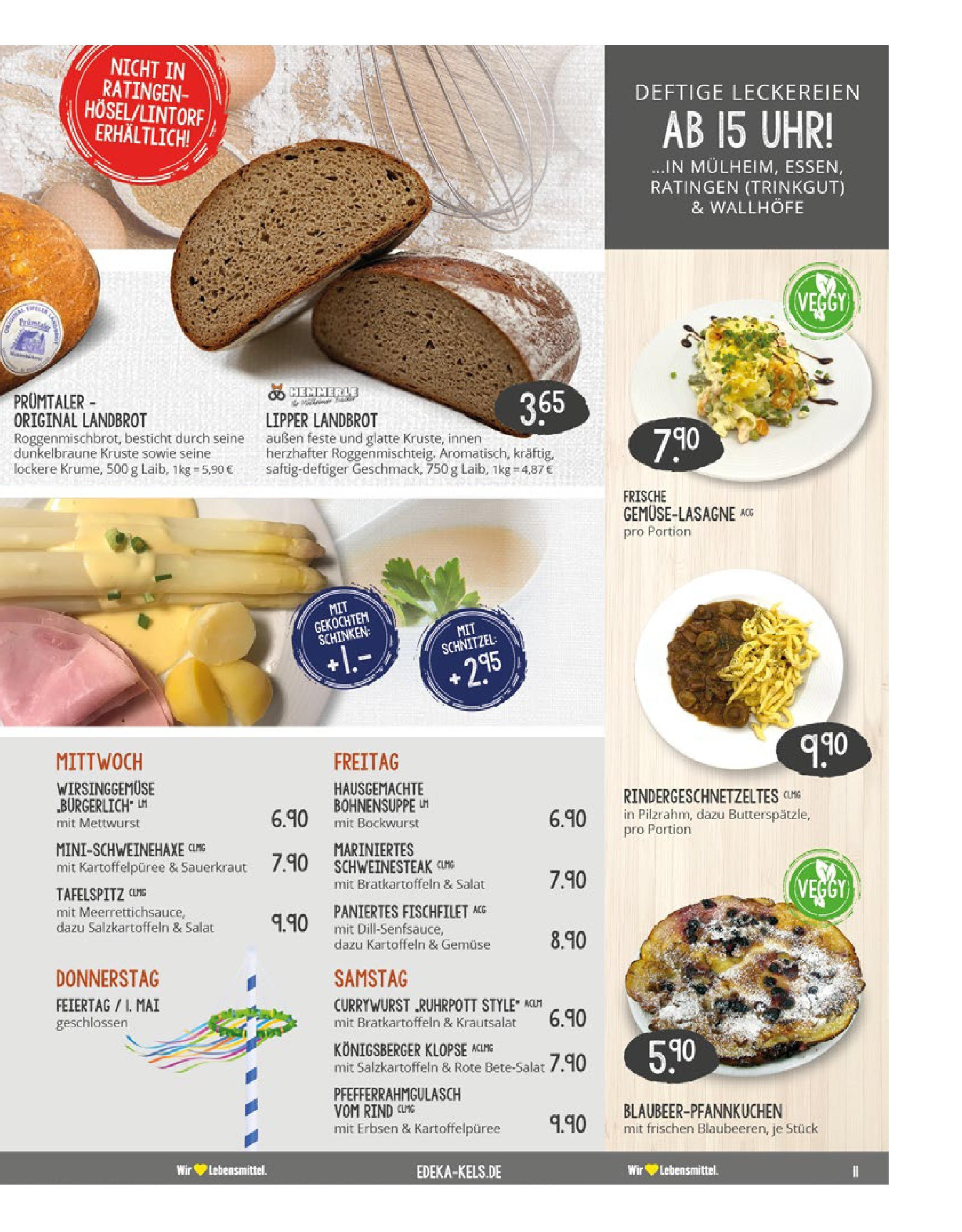 Edeka - EDEKA: Wochenangebote (ab 27.04.2025) » Angebote Online | Seite: 11 | Produkte: Bockwurst, Schnitzel, Kartoffeln, Gemüse