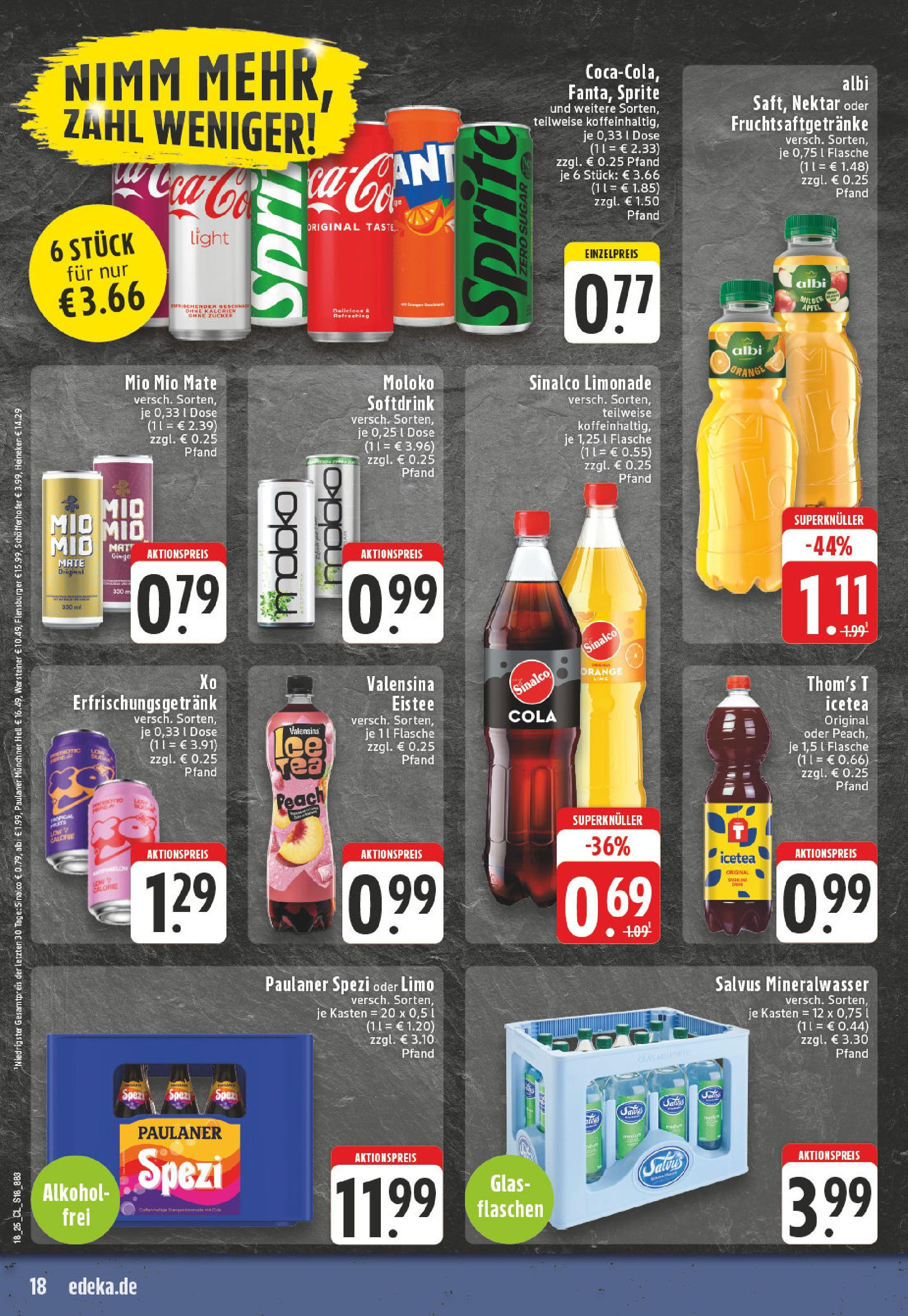 Edeka - EDEKA: Wochenangebote (ab 27.04.2025) » Angebote Online | Seite: 18 | Produkte: Cola, Äpfel, Mio mio mate, Warsteiner Edeka - EDEKA: Wochenangebote (ab 27.04.2025) » Angebote Online | Seite: 18 | Produkte: Cola, Äpfel, Mio mio mate, Warsteiner