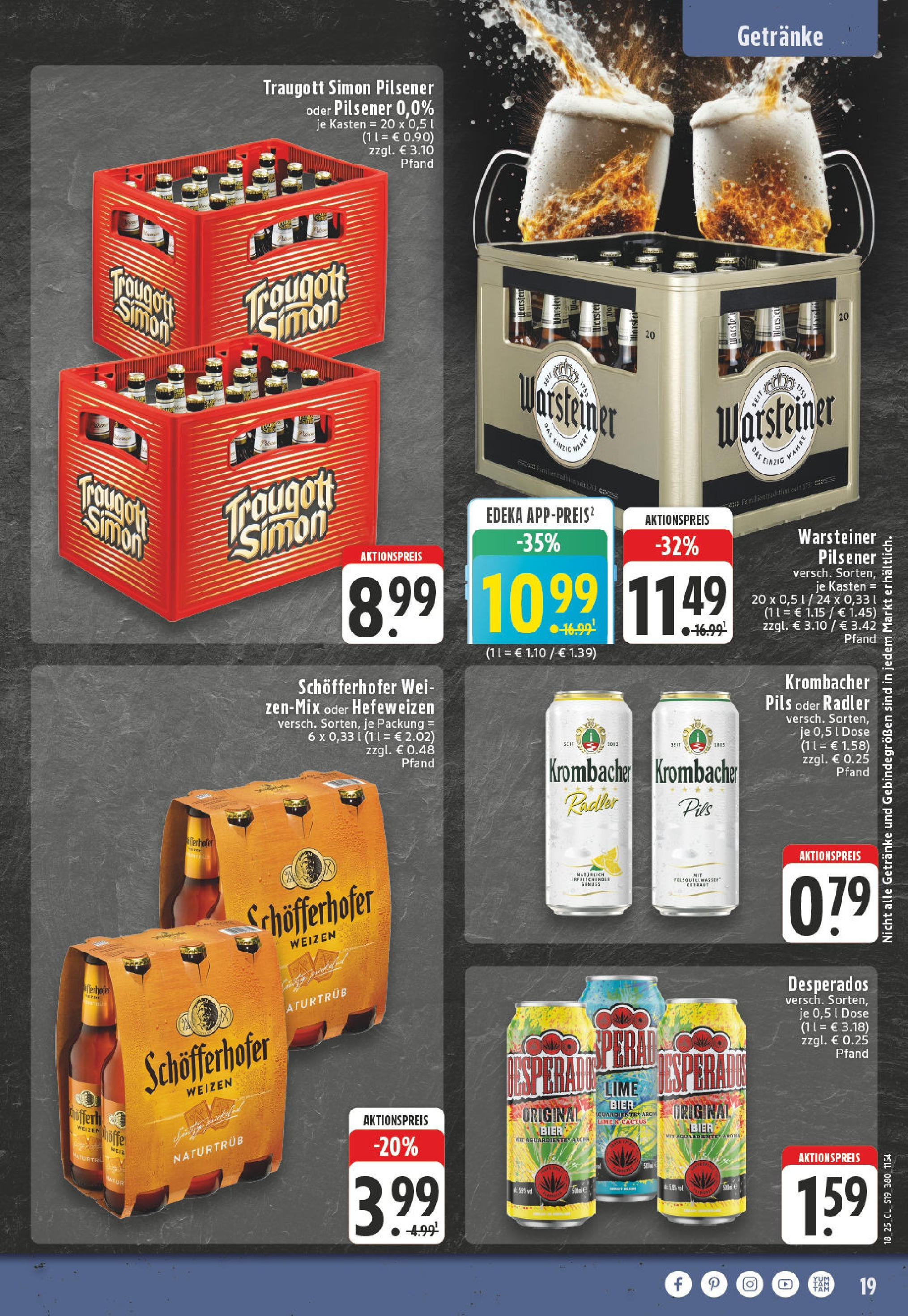 Edeka - EDEKA: Wochenangebote (ab 27.04.2025) » Angebote Online | Seite: 19 | Produkte: Pils, Radler, Warsteiner, Krombacher Edeka - EDEKA: Wochenangebote (ab 27.04.2025) » Angebote Online | Seite: 19 | Produkte: Pils, Radler, Warsteiner, Krombacher