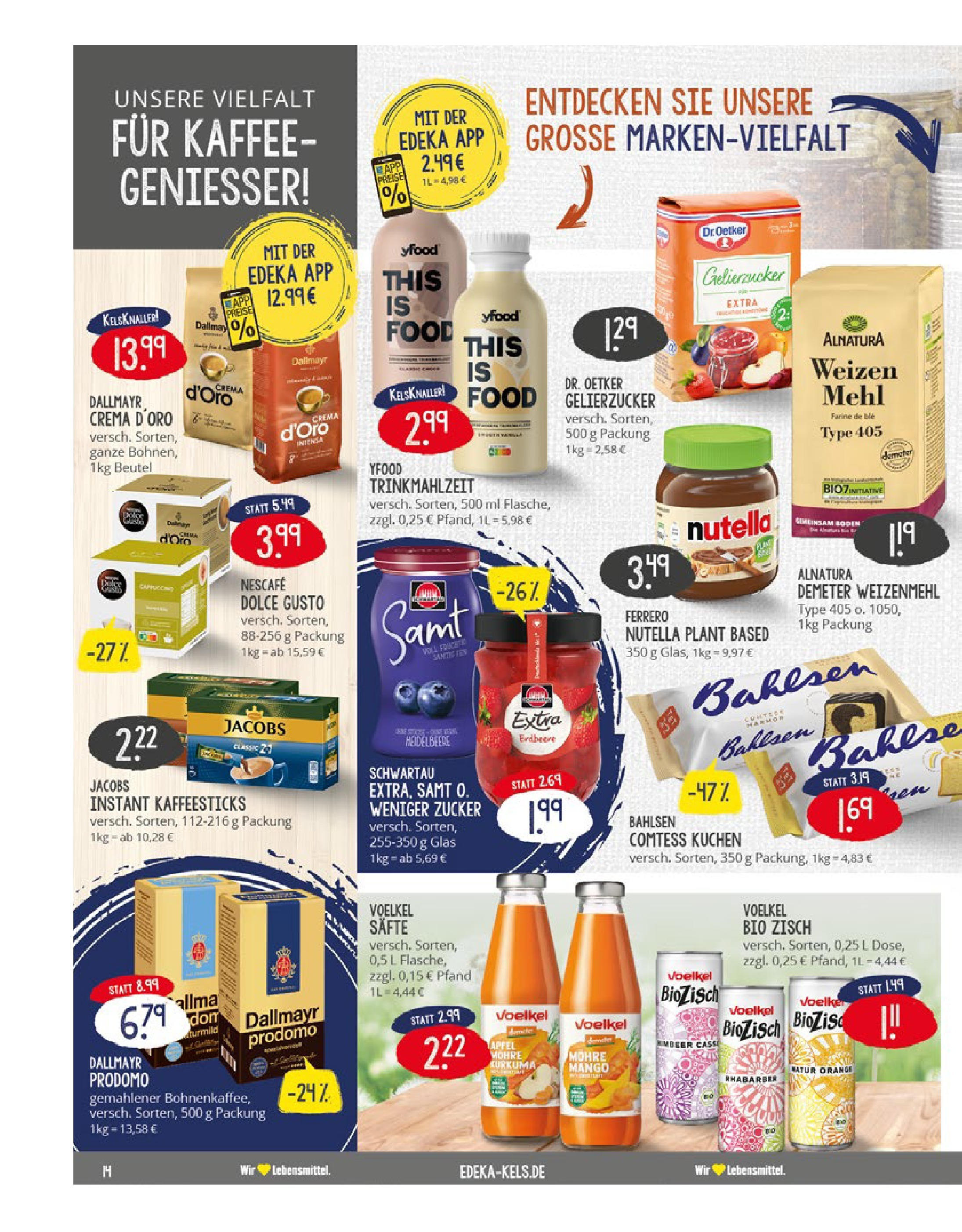 Edeka - EDEKA: Wochenangebote (ab 27.04.2025) » Angebote Online | Seite: 14 | Produkte: Nutella, Dallmayr, Mango, Dolce gusto