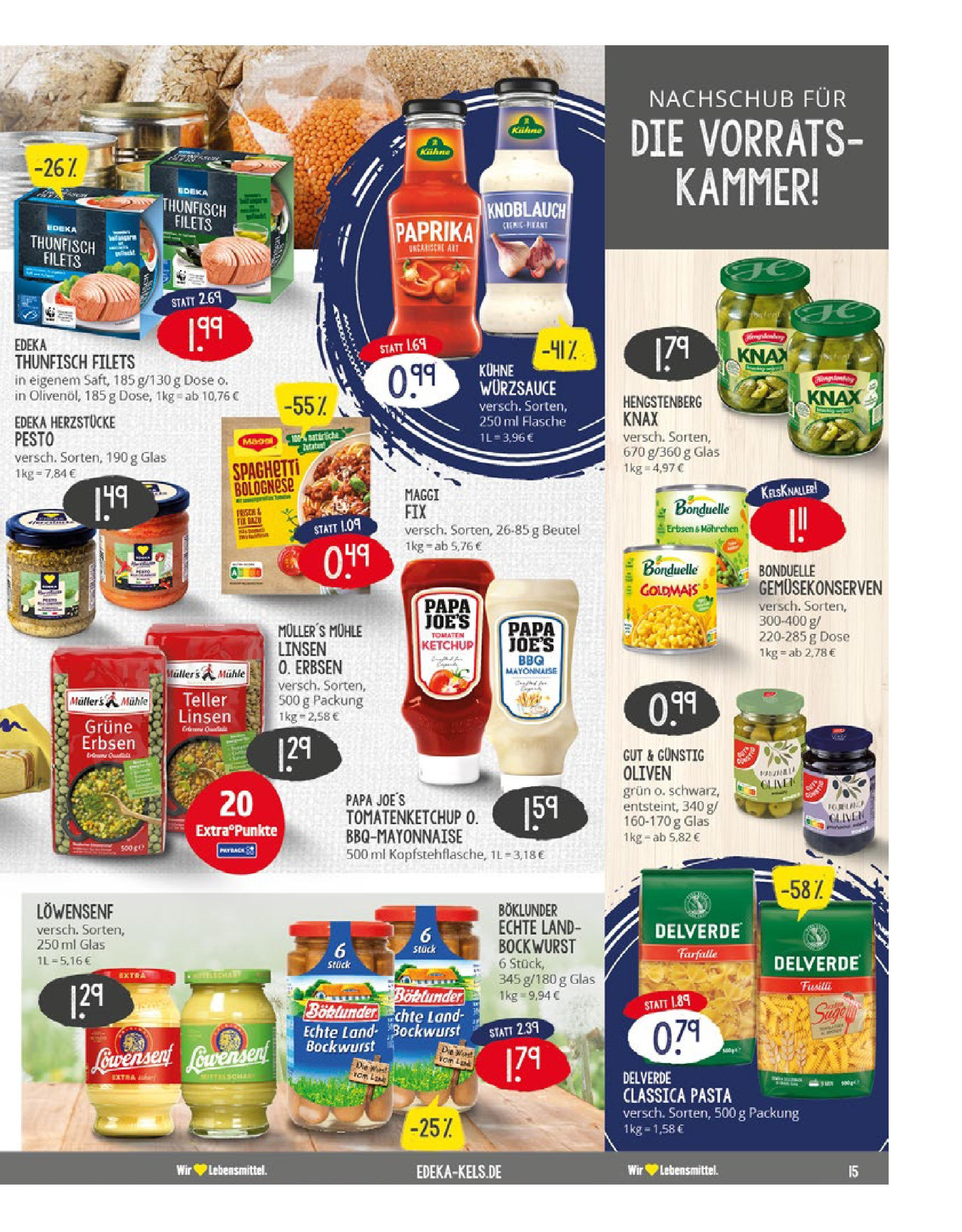 Edeka - EDEKA: Wochenangebote (ab 27.04.2025) » Angebote Online | Seite: 15 | Produkte: Bockwurst, Maggi, Knoblauch, Erbsen