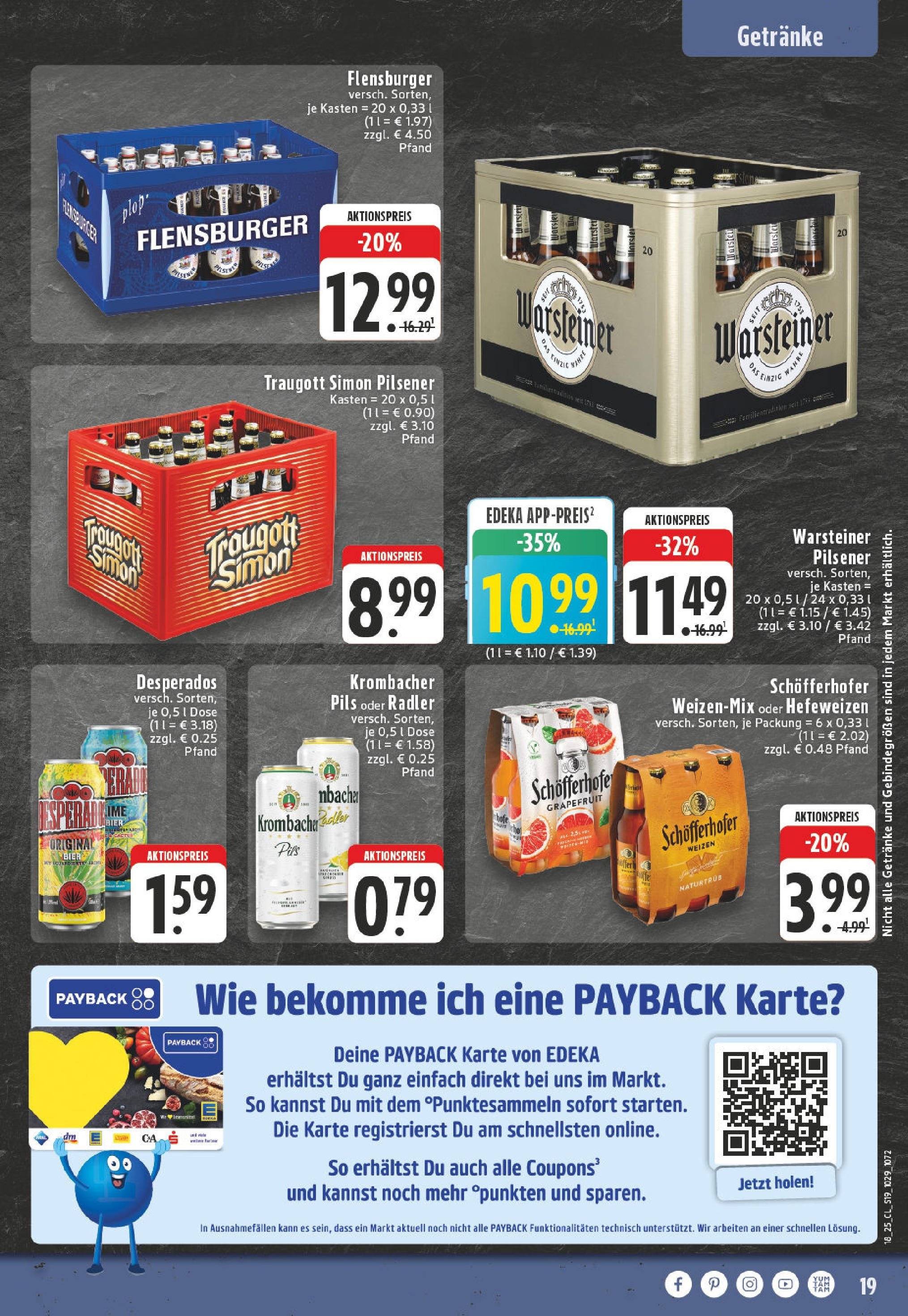 Edeka - EDEKA: Wochenangebote (ab 27.04.2025) » Angebote Online | Seite: 19 | Produkte: Bier, Pils, Radler, Desperados Edeka - EDEKA: Wochenangebote (ab 27.04.2025) » Angebote Online | Seite: 19 | Produkte: Bier, Pils, Radler, Desperados