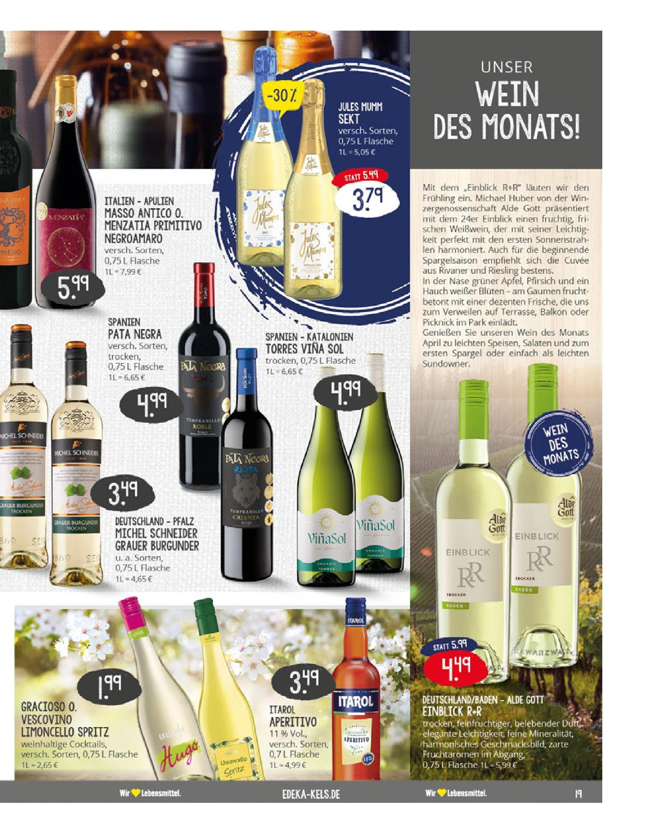 Edeka - EDEKA: Wochenangebote (ab 27.04.2025) » Angebote Online | Seite: 19 | Produkte: Sekt, Spargel, Pfirsich, Wein
