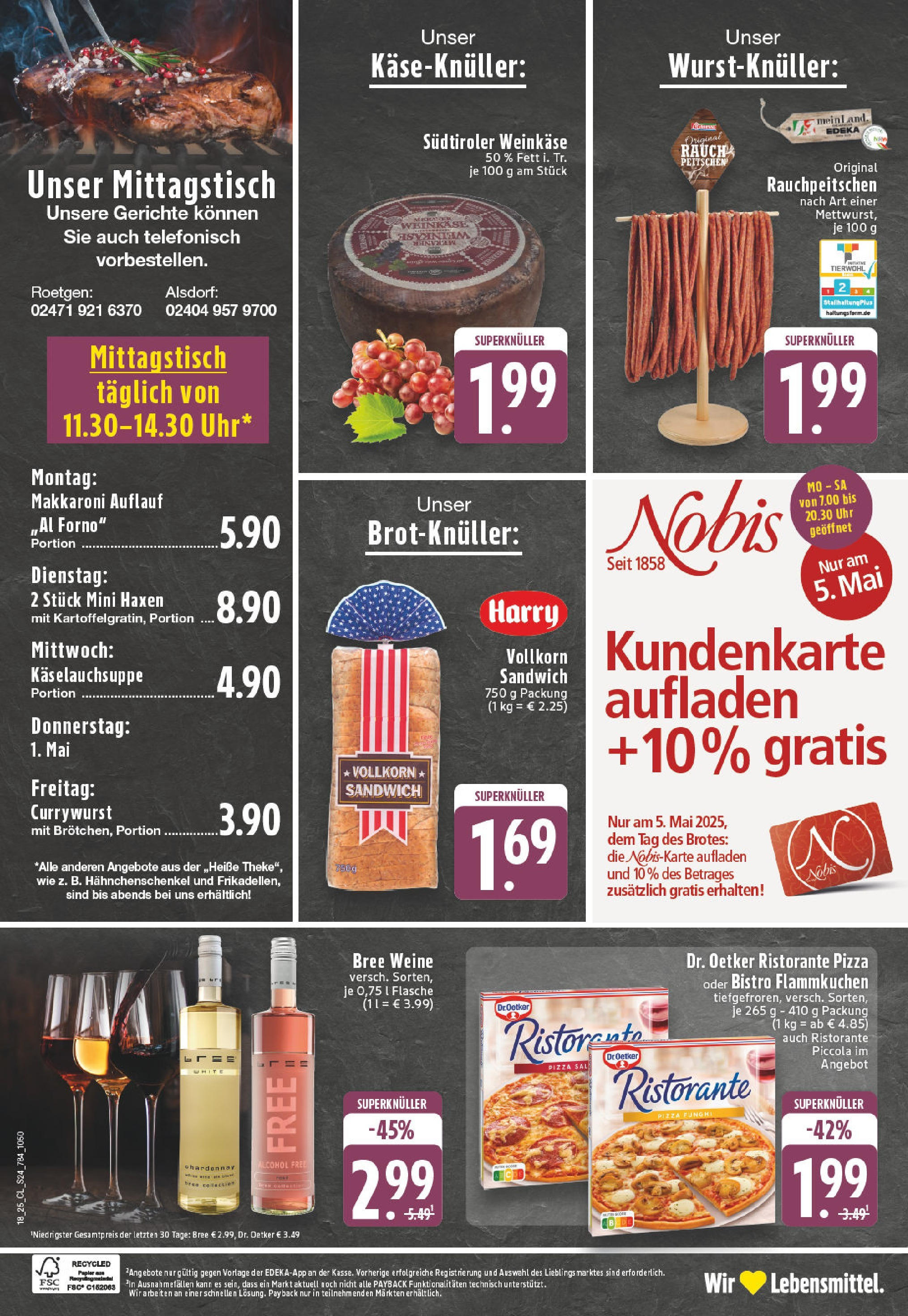 Edeka - EDEKA: Wochenangebote (ab 27.04.2025) » Angebote Online | Seite: 24 | Produkte: Ristorante, Hahnchenschenkel, Bree, Pizza Edeka - EDEKA: Wochenangebote (ab 27.04.2025) » Angebote Online | Seite: 24 | Produkte: Ristorante, Hahnchenschenkel, Bree, Pizza
