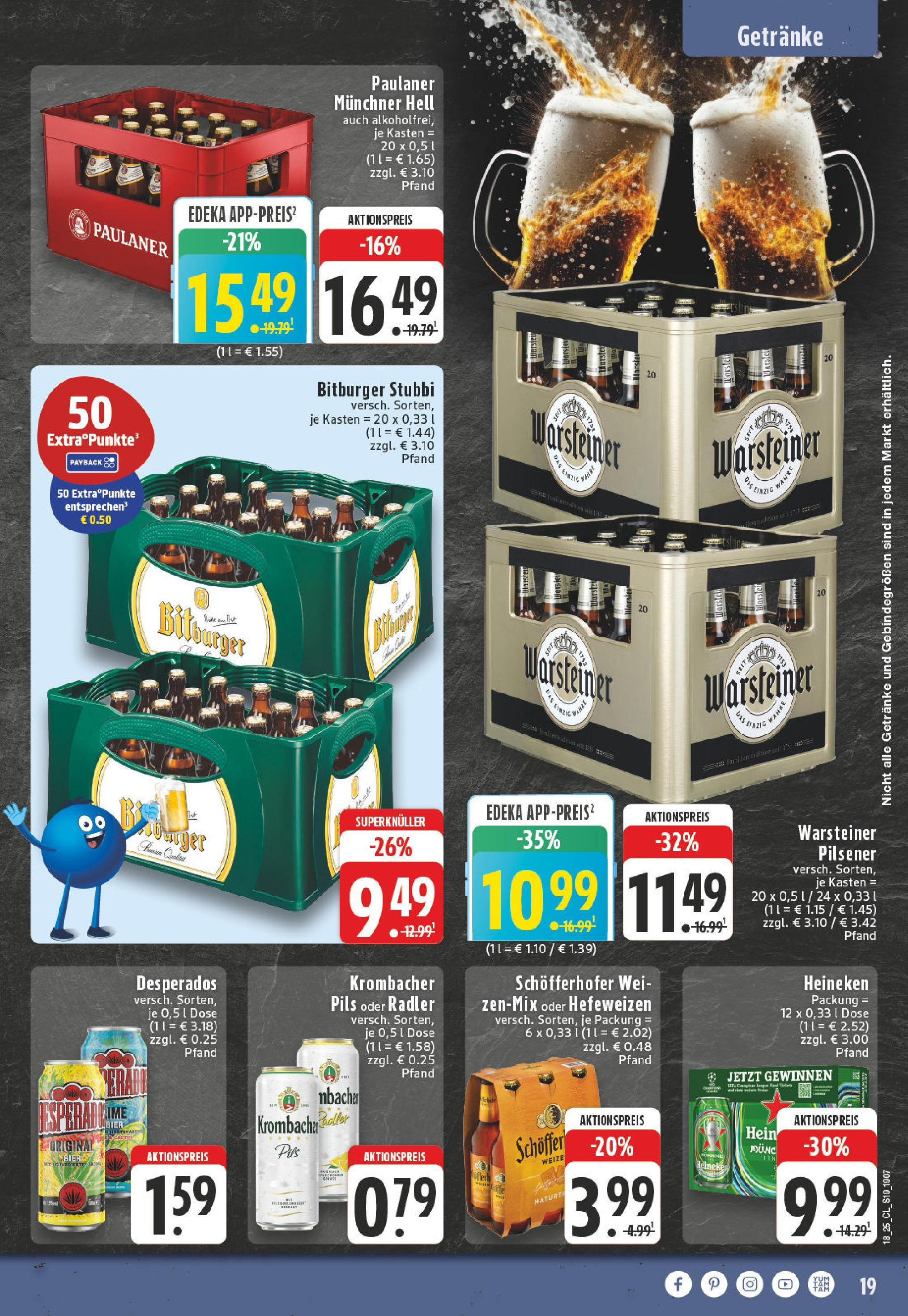 Edeka - EDEKA: Wochenangebote (ab 27.04.2025) » Angebote Online | Seite: 19 | Produkte: Bier, Heineken, Radler, Desperados