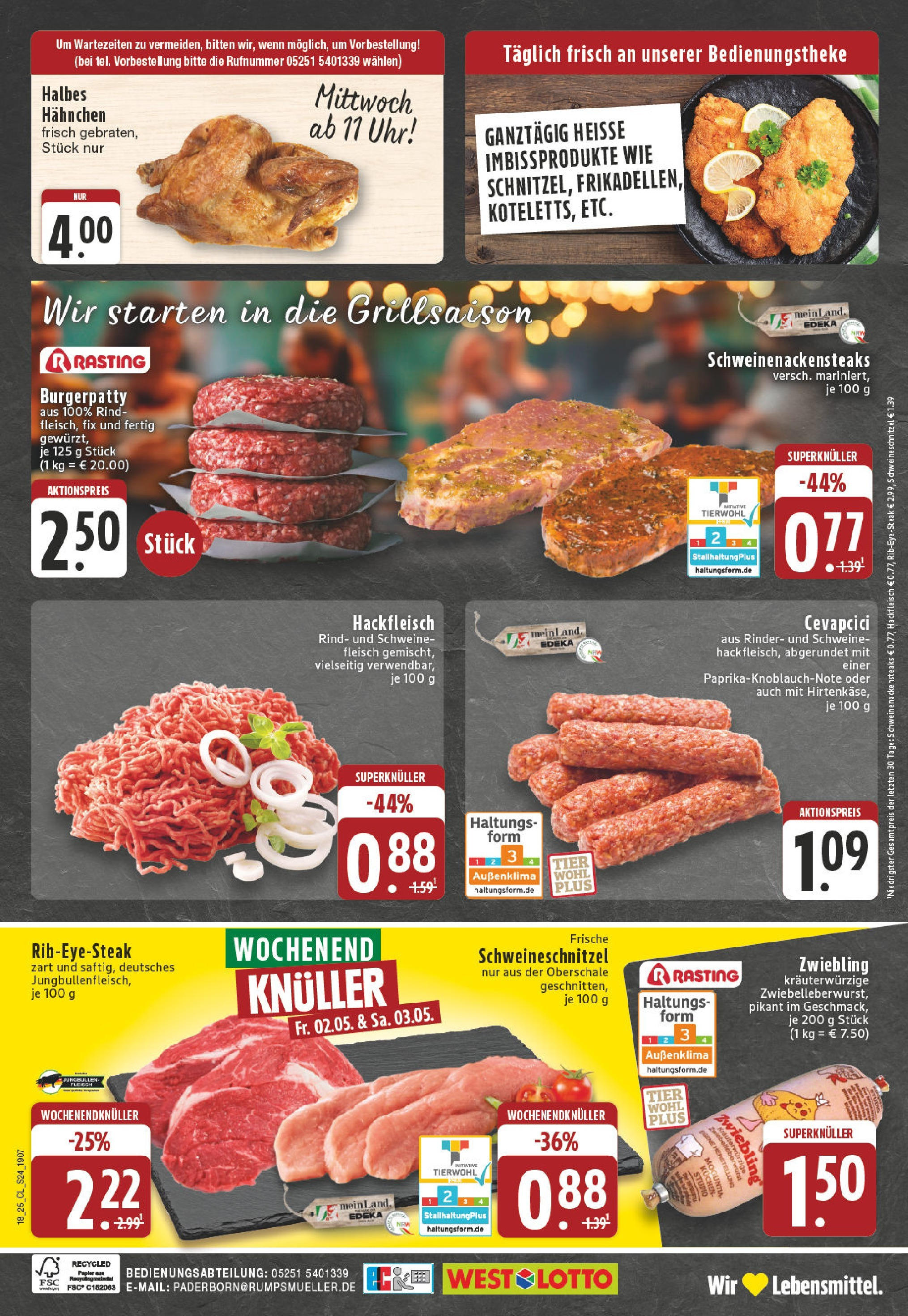 Edeka - EDEKA: Wochenangebote (ab 27.04.2025) » Angebote Online | Seite: 24 | Produkte: Hahnchen, Schnitzel, Steak, Kuchen