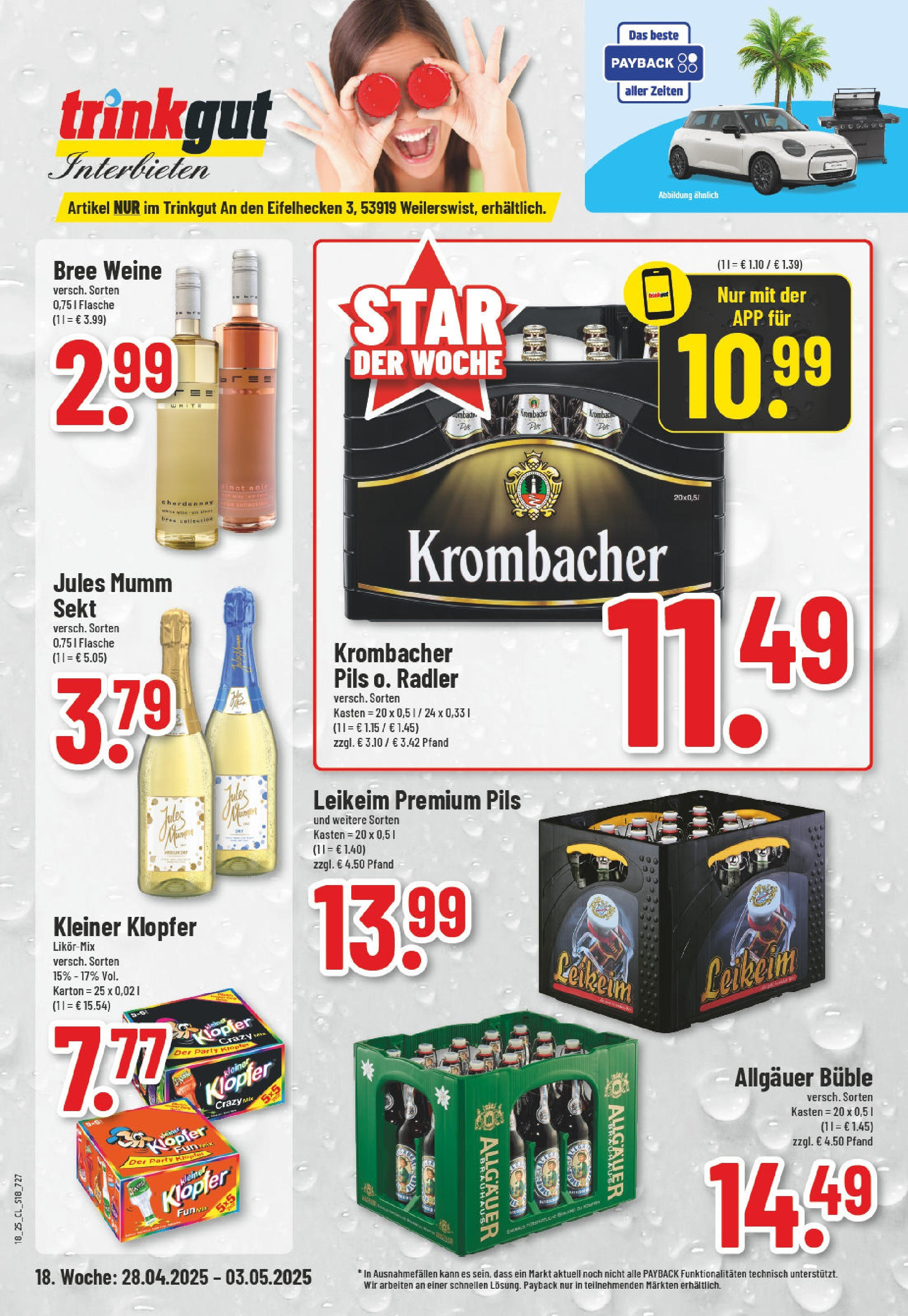 Edeka - EDEKA: Wochenangebote (ab 27.04.2025) » Angebote Online | Seite: 18 | Produkte: Sekt, Pils, Radler, Krombacher