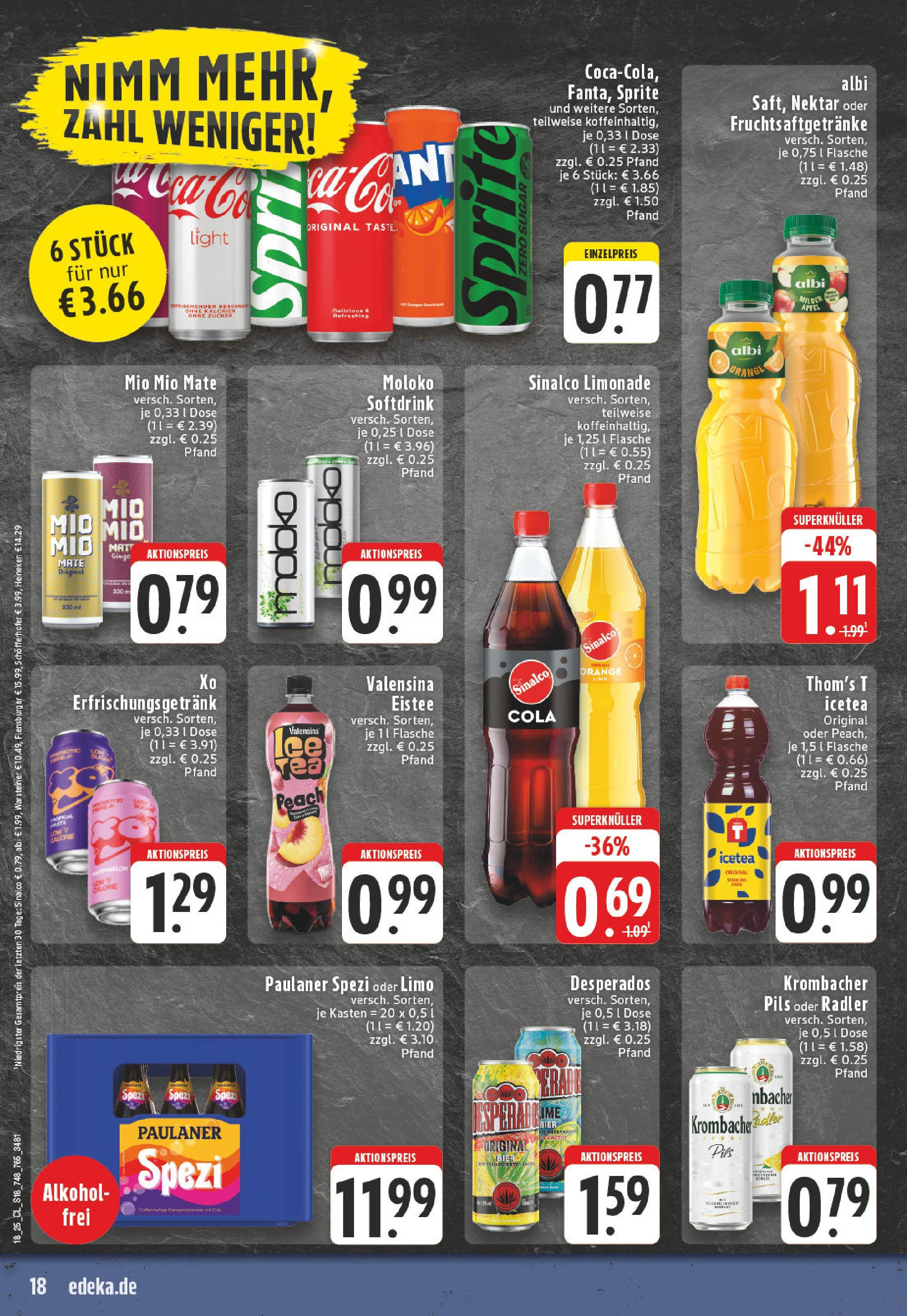 Edeka - EDEKA: Wochenangebote (ab 27.04.2025) » Angebote Online | Seite: 18 | Produkte: Flensburger, Valensina, Warsteiner, Paulaner