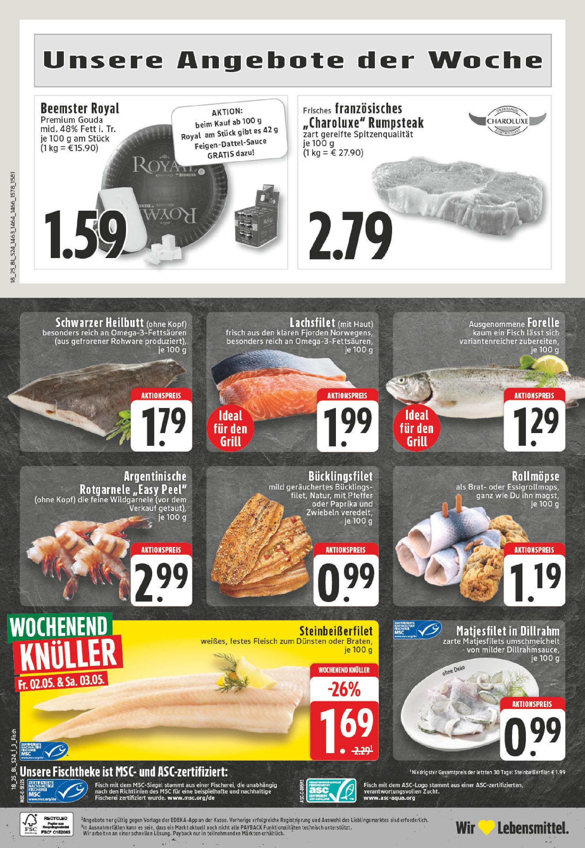 Edeka - EDEKA: Wochenangebote (ab 27.04.2025) » Angebote Online | Seite: 24 | Produkte: Gouda, Fisch, Paprika, Steak