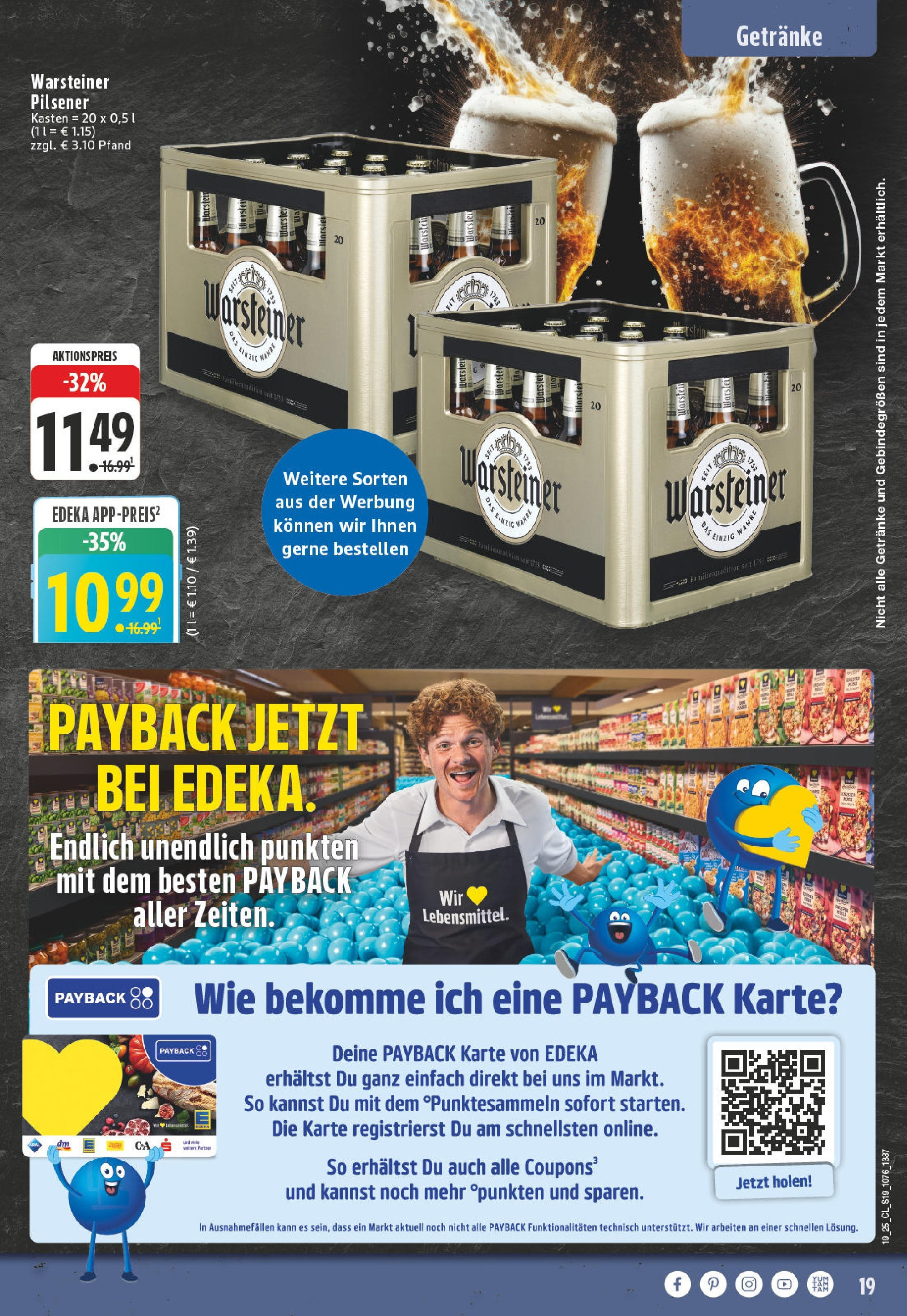 Edeka - EDEKA: Wochenangebote (ab 27.04.2025) » Angebote Online | Seite: 19 | Produkte: Warsteiner Edeka - EDEKA: Wochenangebote (ab 27.04.2025) » Angebote Online | Seite: 19 | Produkte: Warsteiner