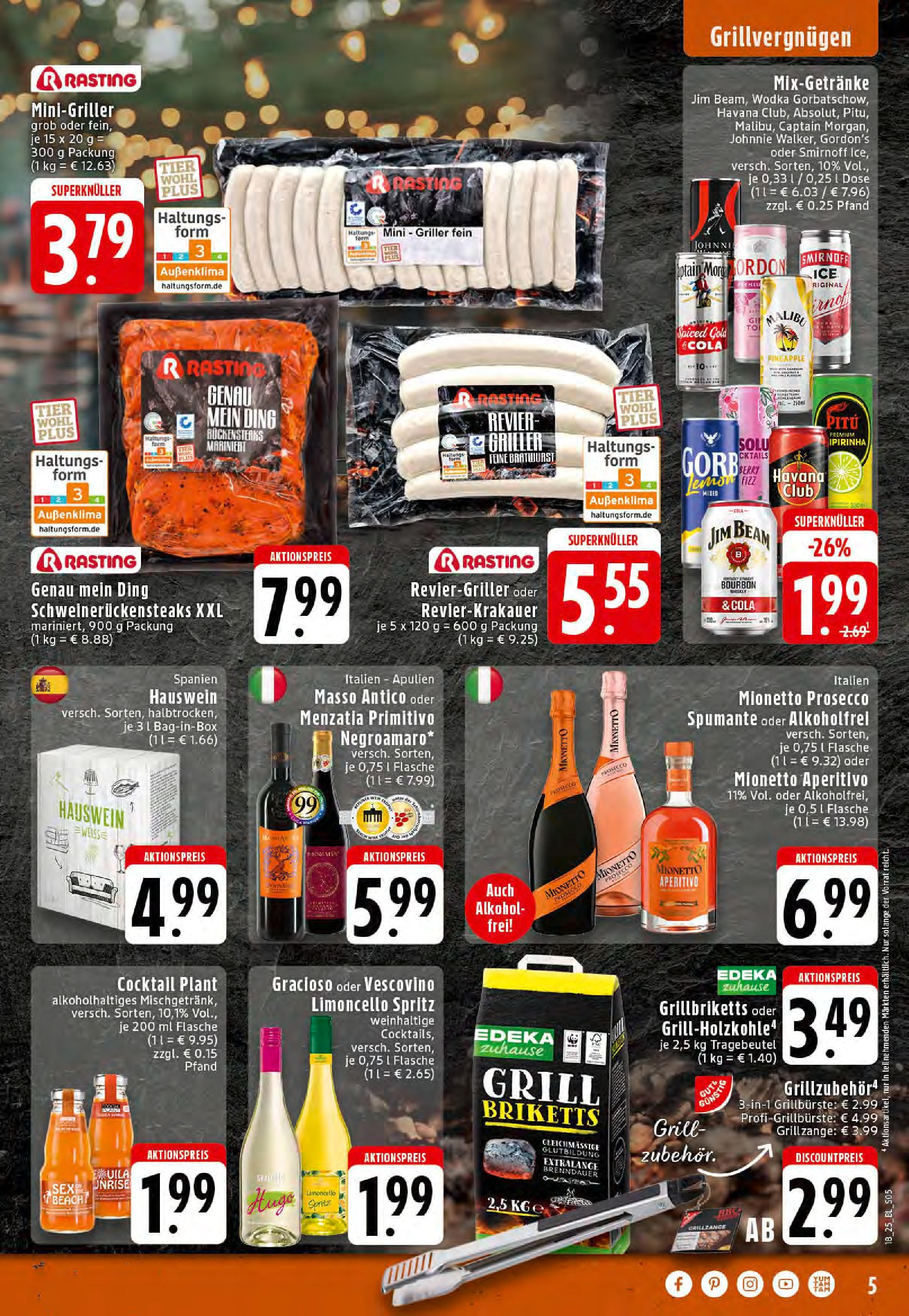 Edeka - EDEKA: Wochenangebote (ab 27.04.2025) » Angebote Online | Seite: 5 | Produkte: Grill, Jim beam, Smirnoff, Griller Edeka - EDEKA: Wochenangebote (ab 27.04.2025) » Angebote Online | Seite: 5 | Produkte: Grill, Jim beam, Smirnoff, Griller