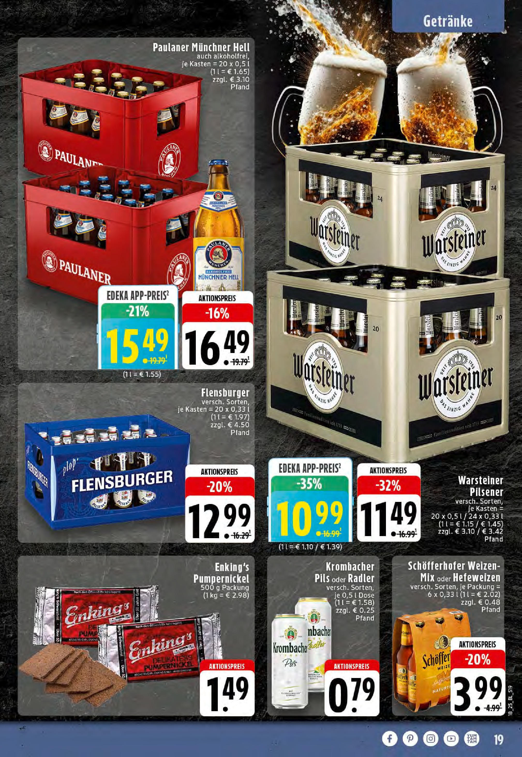 Edeka - EDEKA: Wochenangebote (ab 27.04.2025) » Angebote Online | Seite: 19 | Produkte: Radler, Warsteiner, Krombacher, Paulaner Edeka - EDEKA: Wochenangebote (ab 27.04.2025) » Angebote Online | Seite: 19 | Produkte: Radler, Warsteiner, Krombacher, Paulaner