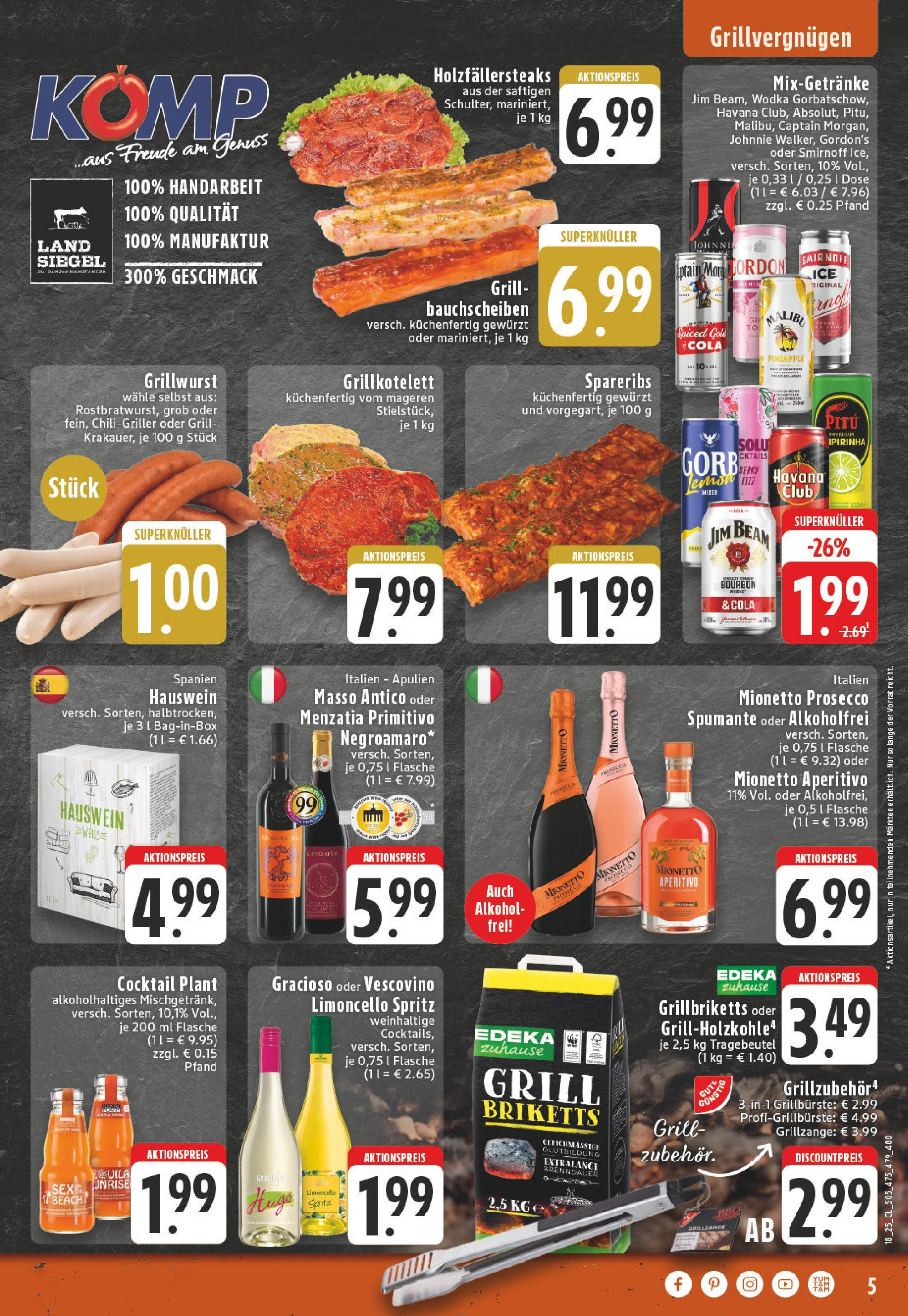 Edeka - EDEKA: Wochenangebote (ab 27.04.2025) » Angebote Online | Seite: 5 | Produkte: Cola, Smirnoff, Bourbon, Hugo