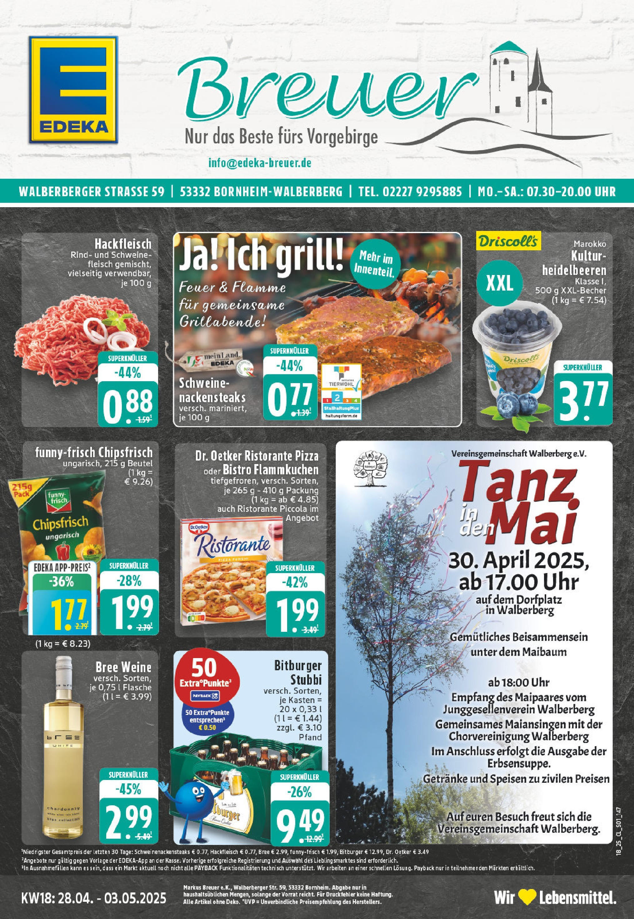 Edeka - EDEKA: Wochenangebote (ab 27.04.2025) » Angebote Online | Seite: 1 | Produkte: Grill, Bree, Fleisch, Uhr Edeka - EDEKA: Wochenangebote (ab 27.04.2025) » Angebote Online | Seite: 1 | Produkte: Grill, Bree, Fleisch, Uhr