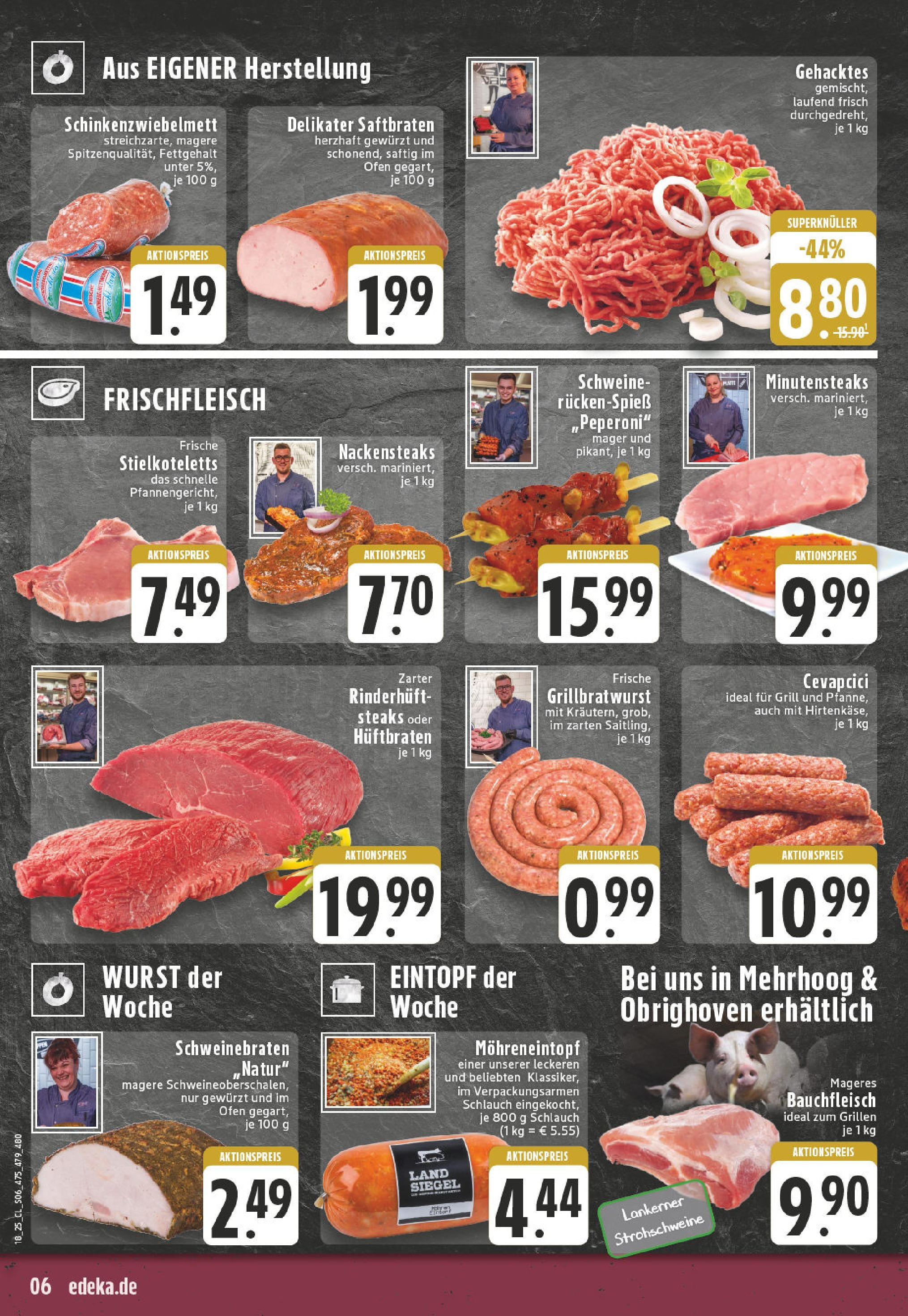 Edeka - EDEKA: Wochenangebote (ab 27.04.2025) » Angebote Online | Seite: 6 | Produkte: Nackensteaks, Ofen, Grill, Cevapcici